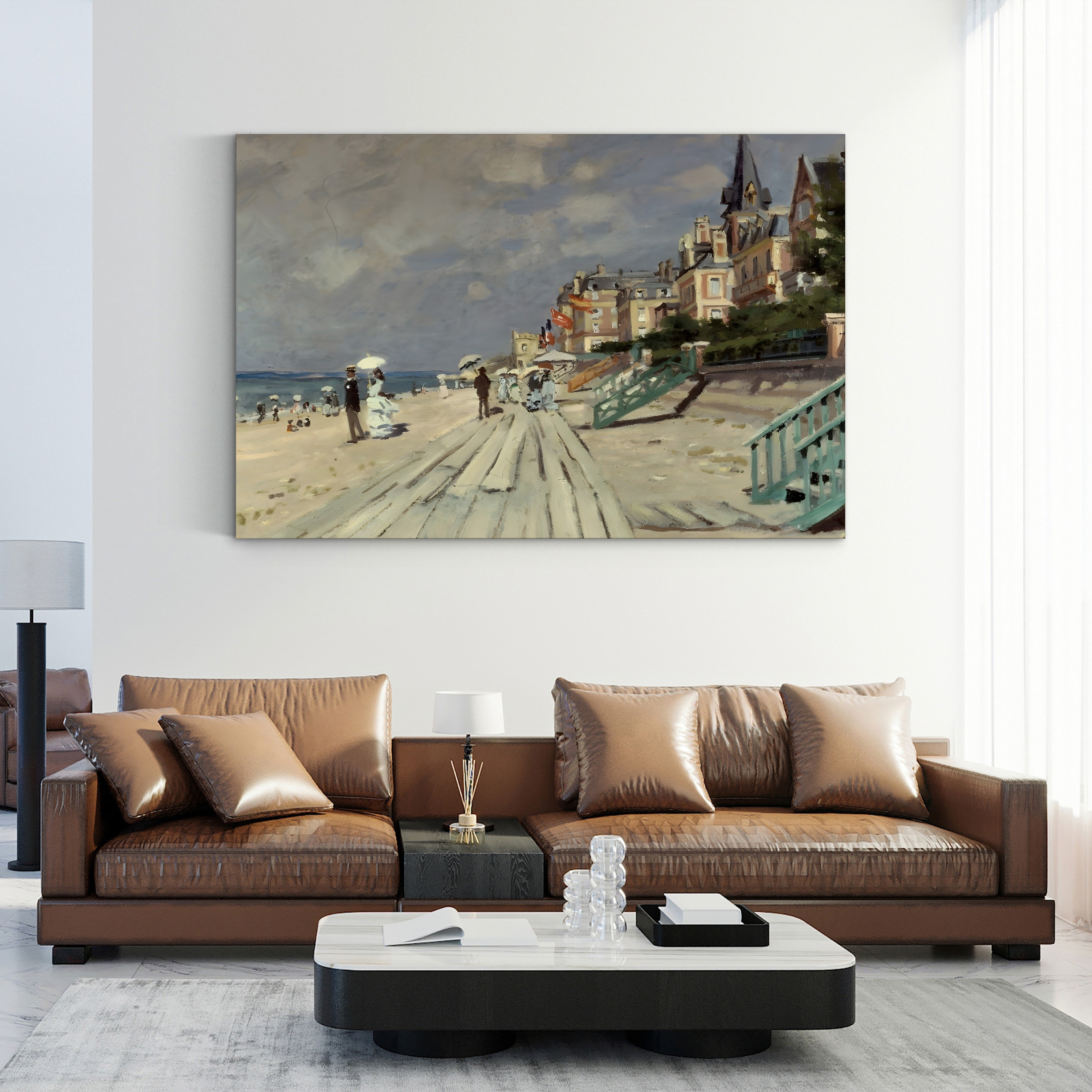 Beach at Trouville – Claude Monet Wall Art | Early Impressionist Norman Beach Canvas Print