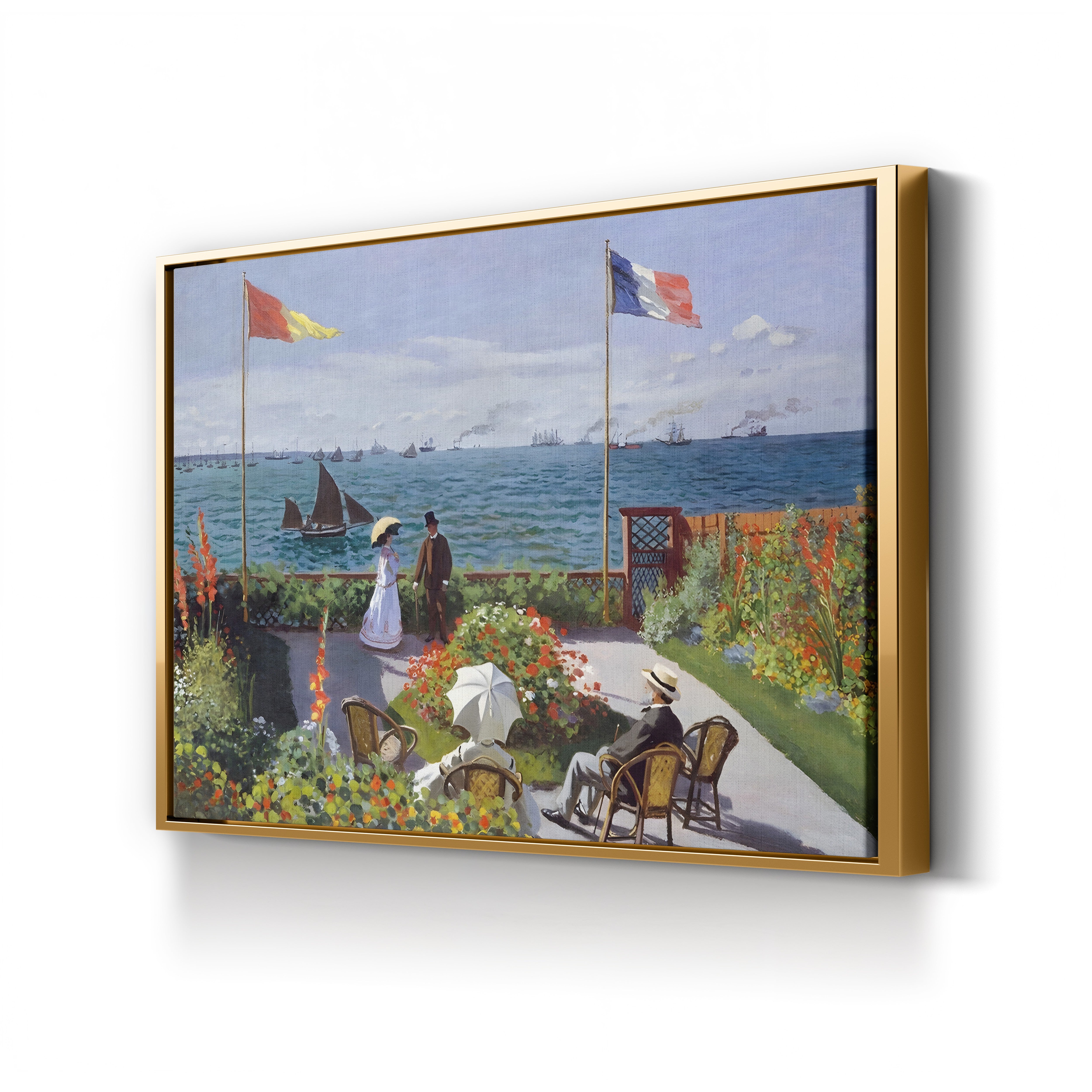 Garden at Sainte-Adresse – Claude Monet Wall Art | Impressionist Coastal Garden Canvas Print