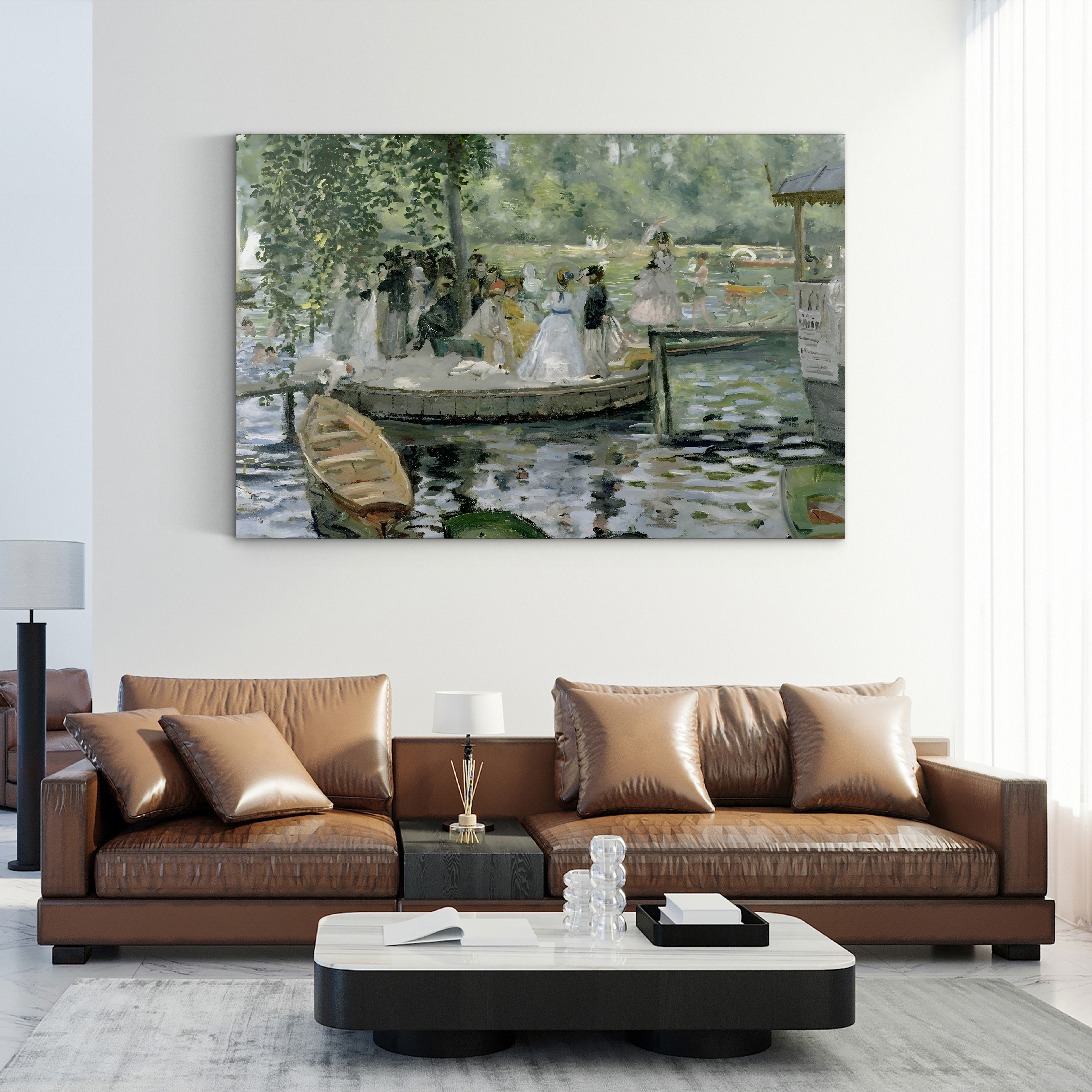 La Grenouillère, 1869 – Pierre-Auguste Renoir Wall Art | Impressionist River Canvas Print