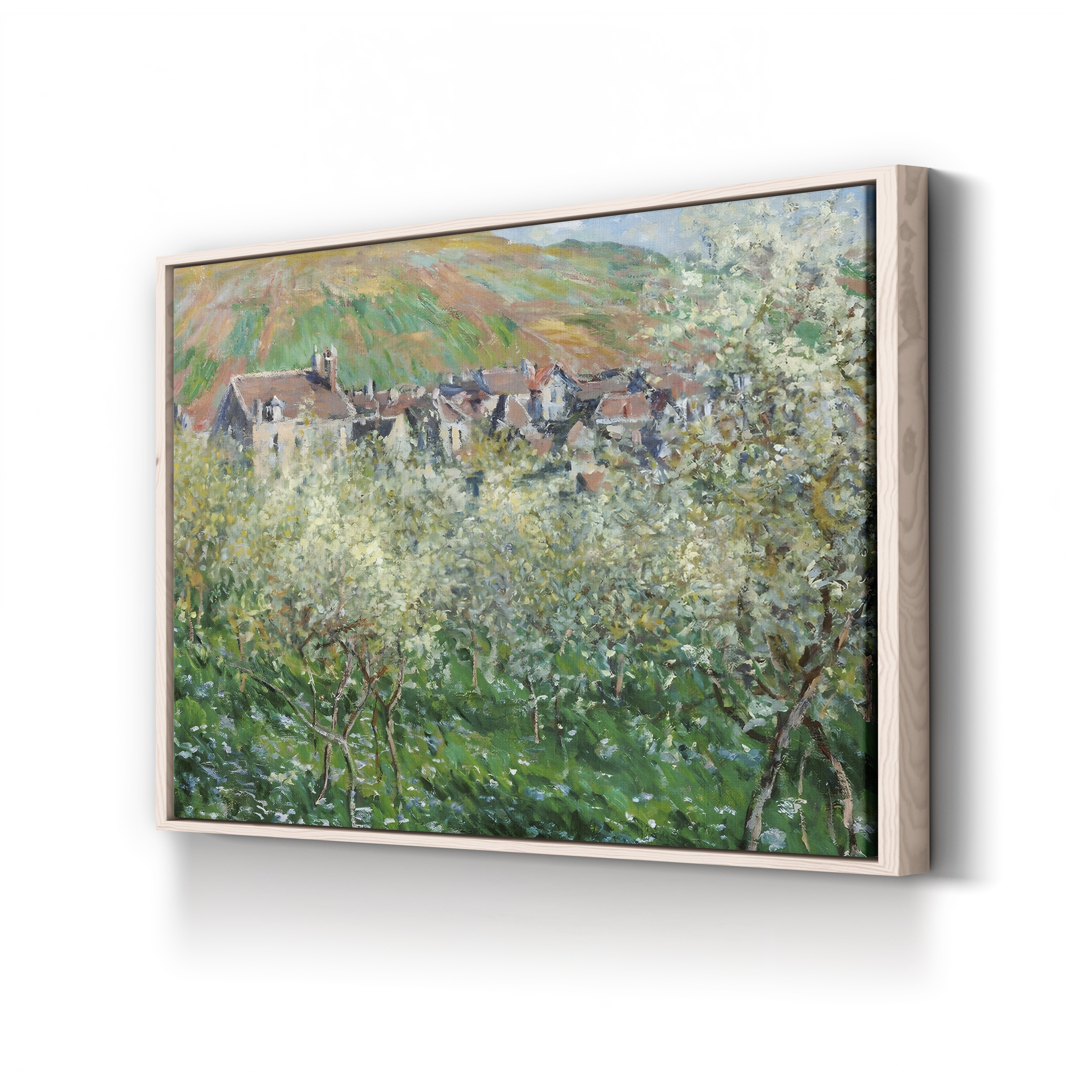 Flowering Plum Trees, 1879 – Claude Monet Wall Art | Impressionist Spring Blossom Canvas Print