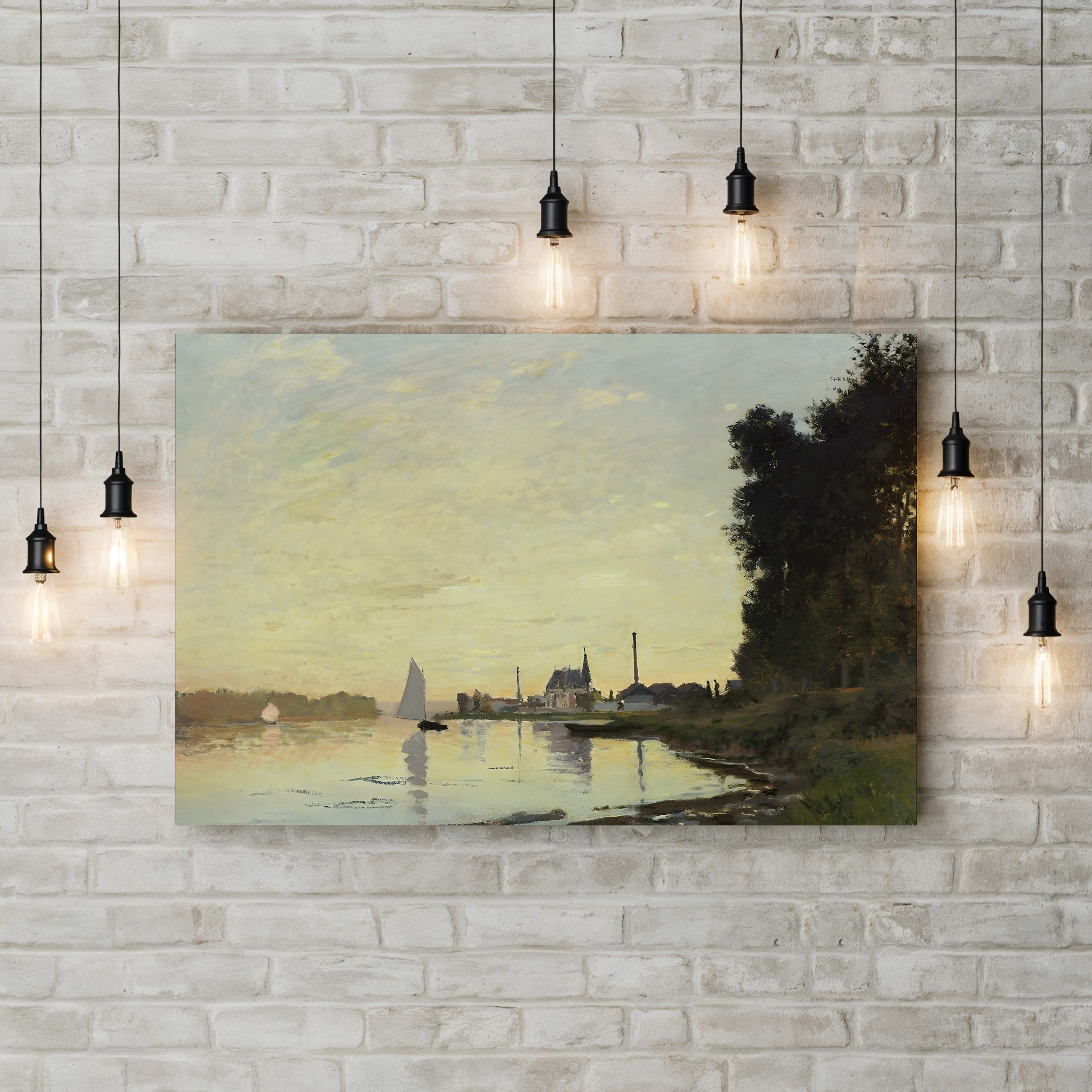 Argenteuil, Late Afternoon, 1872 – Claude Monet Wall Art | Early Impressionist Seine Canvas Print