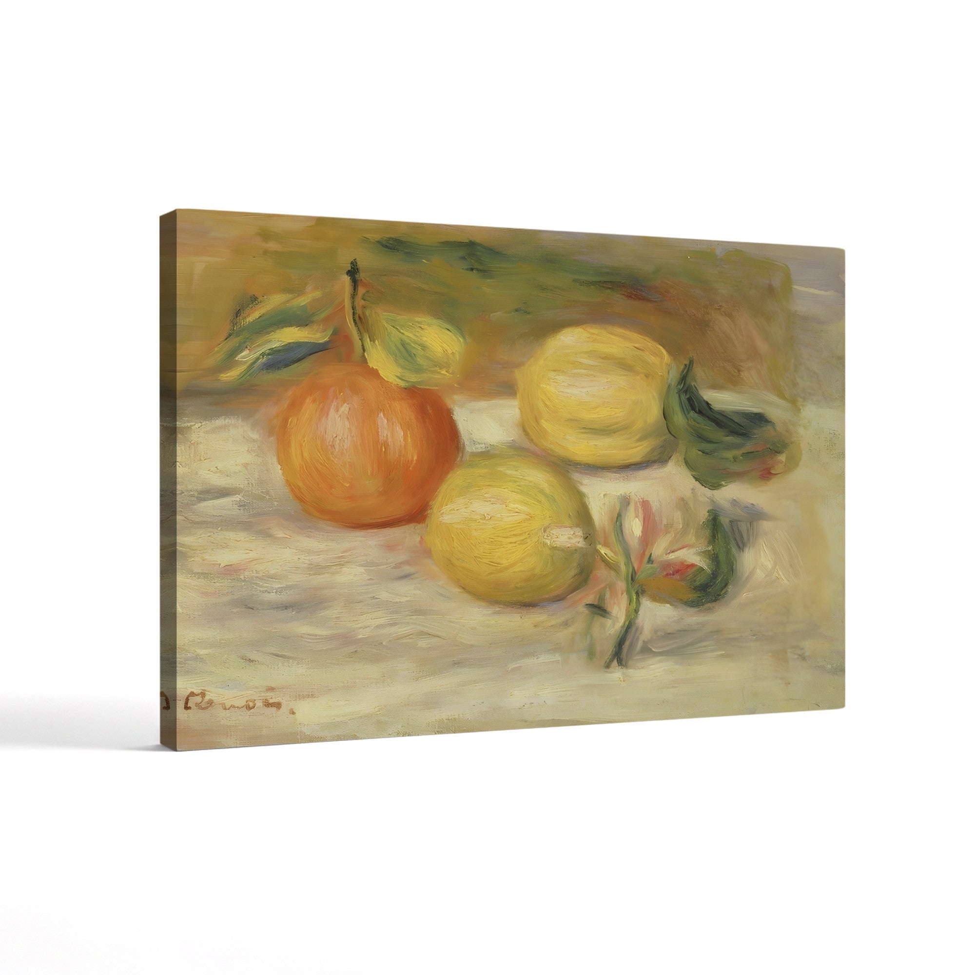 Apples and Two Lemons – Pierre-Auguste Renoir Wall Art | Impressionist Still Life Canvas Print