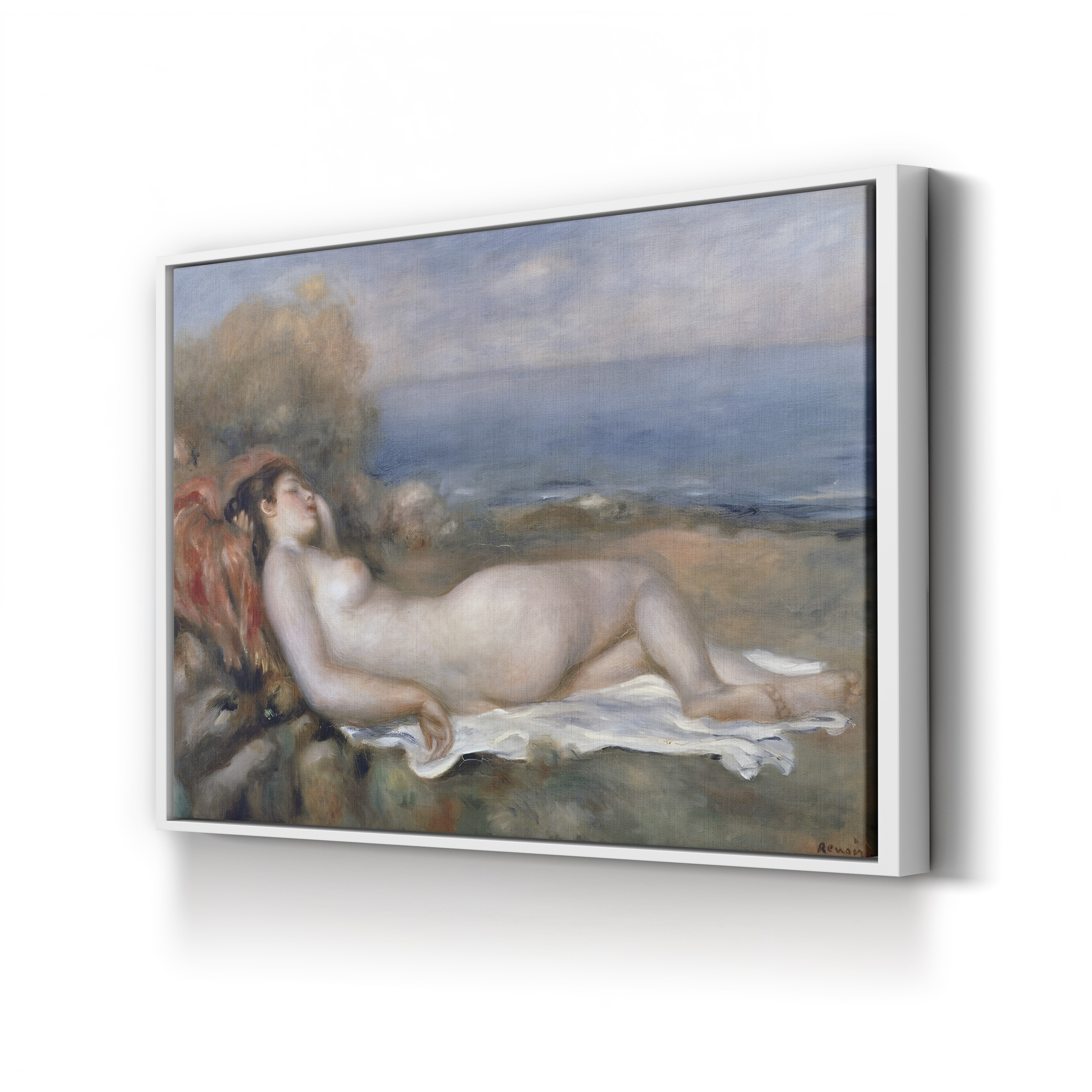 The Nude in the Grass – Pierre-Auguste Renoir Wall Art | Impressionist Bather Canvas Print