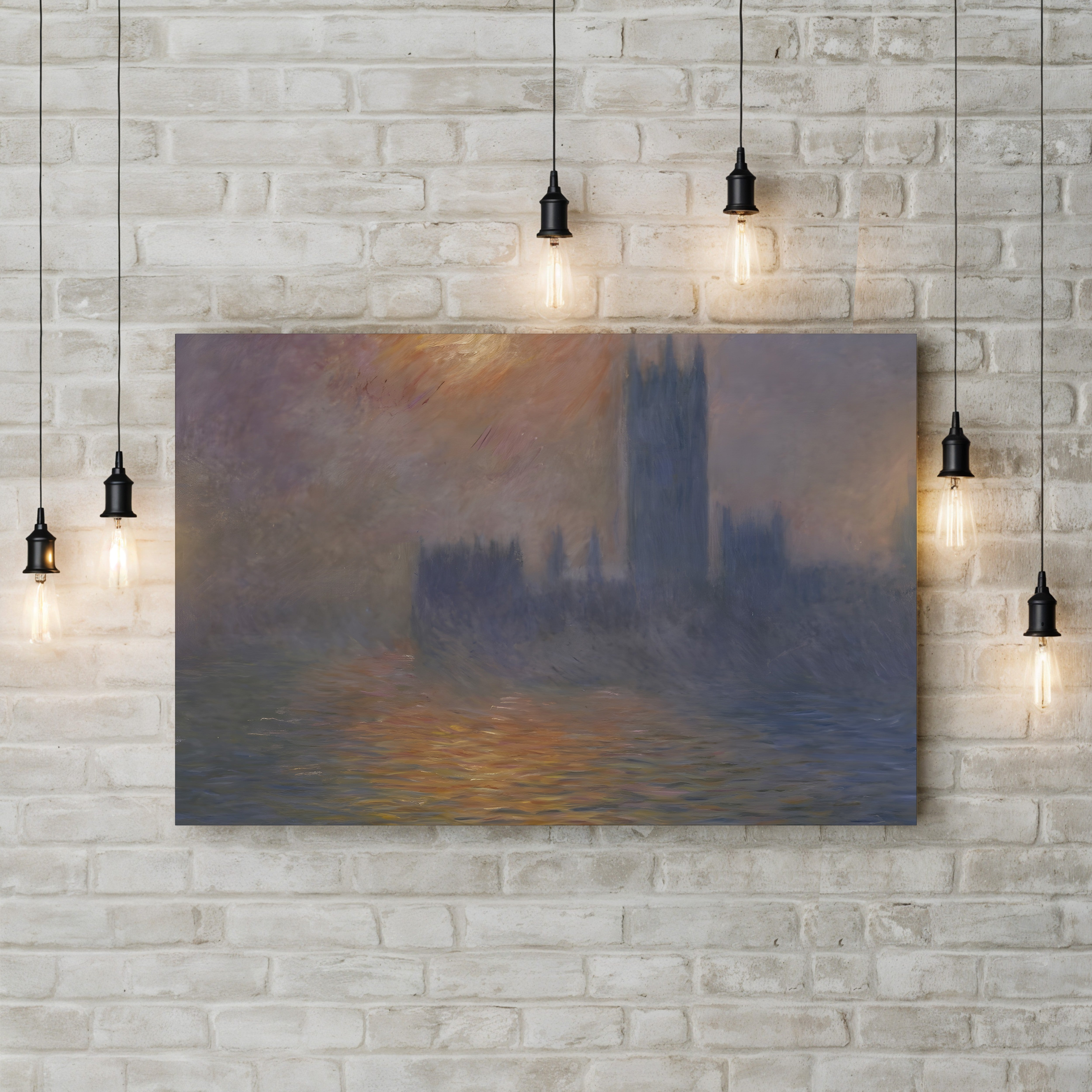 Houses of Parliament, Sunset, 1904 – Claude Monet Wall Art | Impressionist London Series Canvas Print