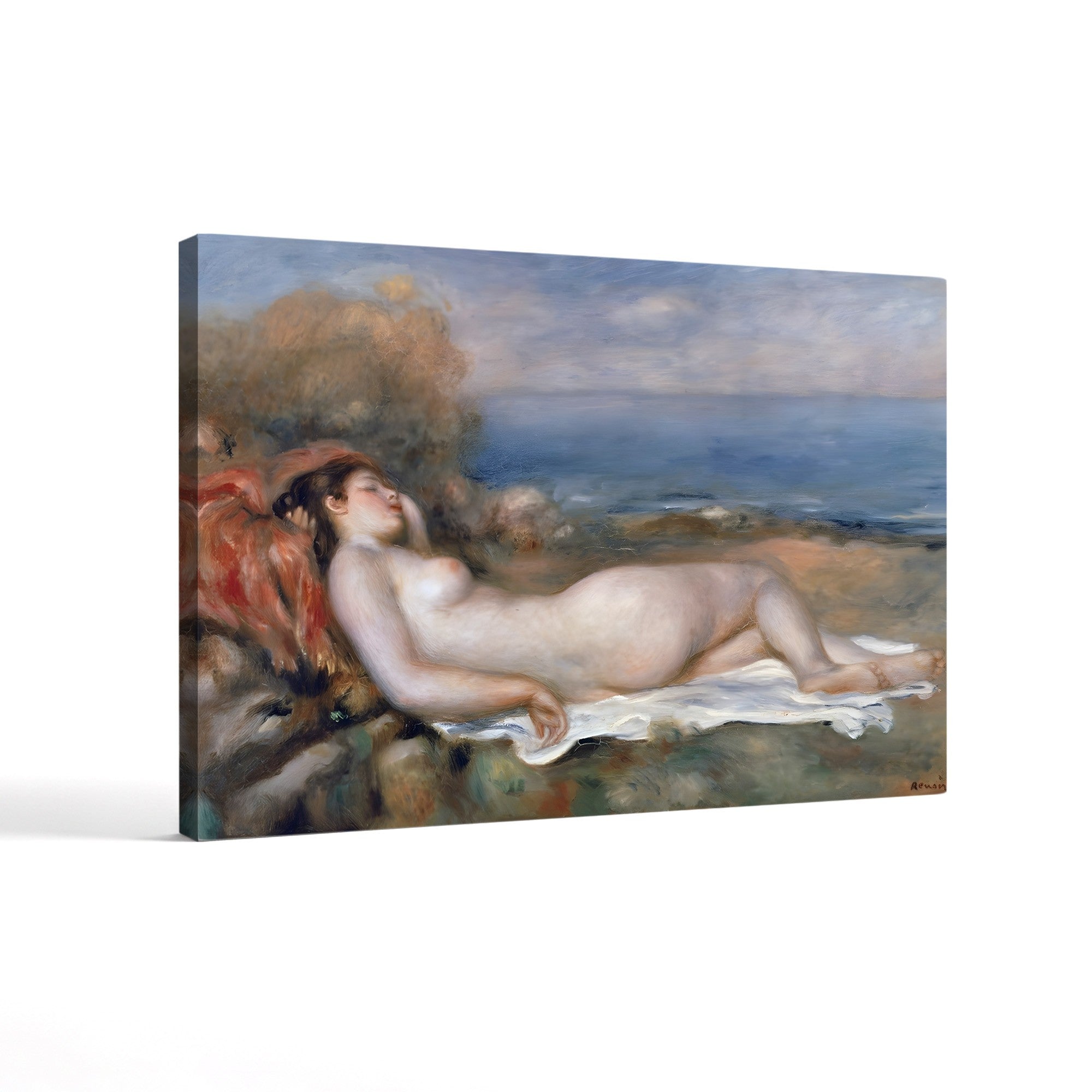 The Nude in the Grass – Pierre-Auguste Renoir Wall Art | Impressionist Bather Canvas Print