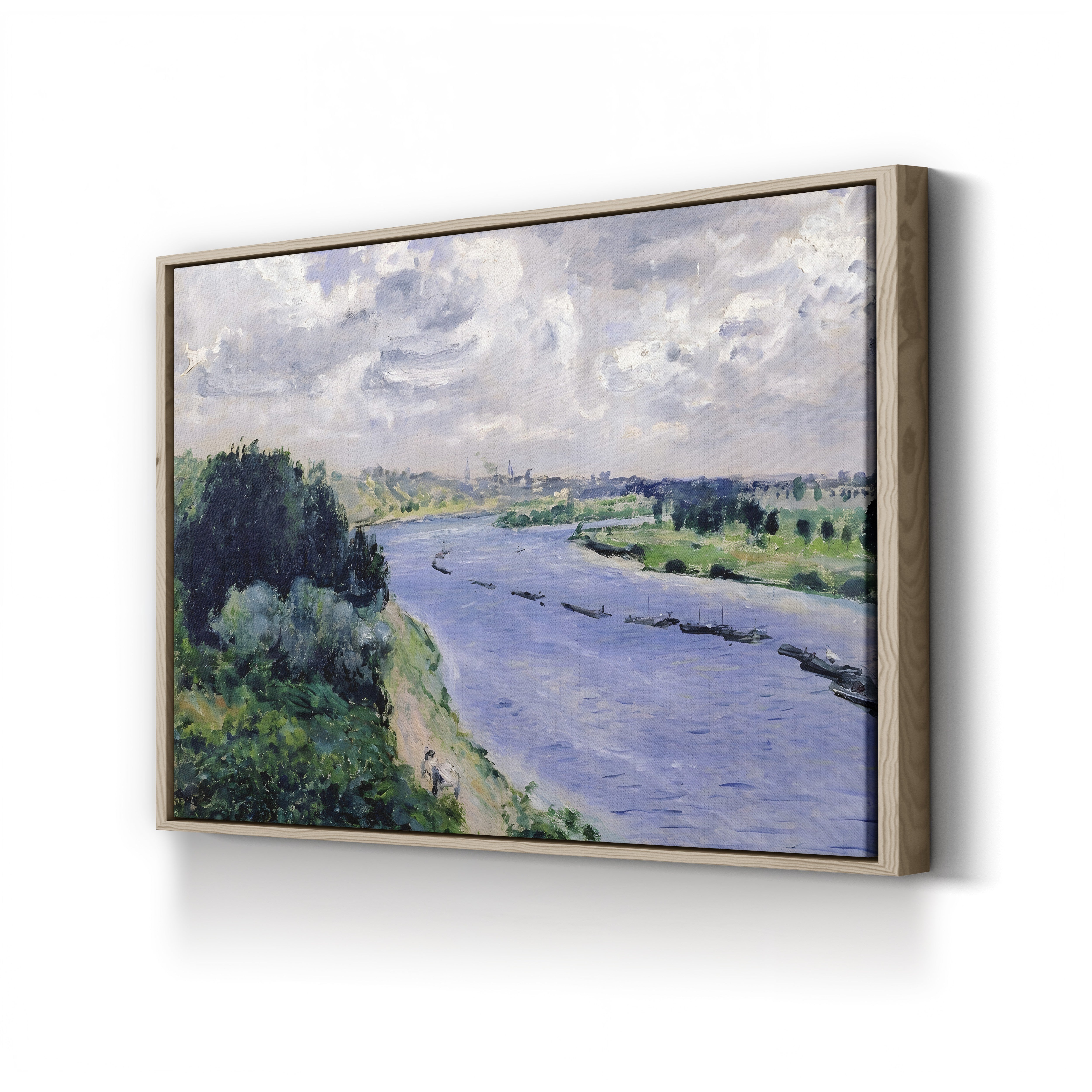 Barges on the Seine, c. 1869 – Pierre-Auguste Renoir Wall Art | Impressionist River Canvas Print
