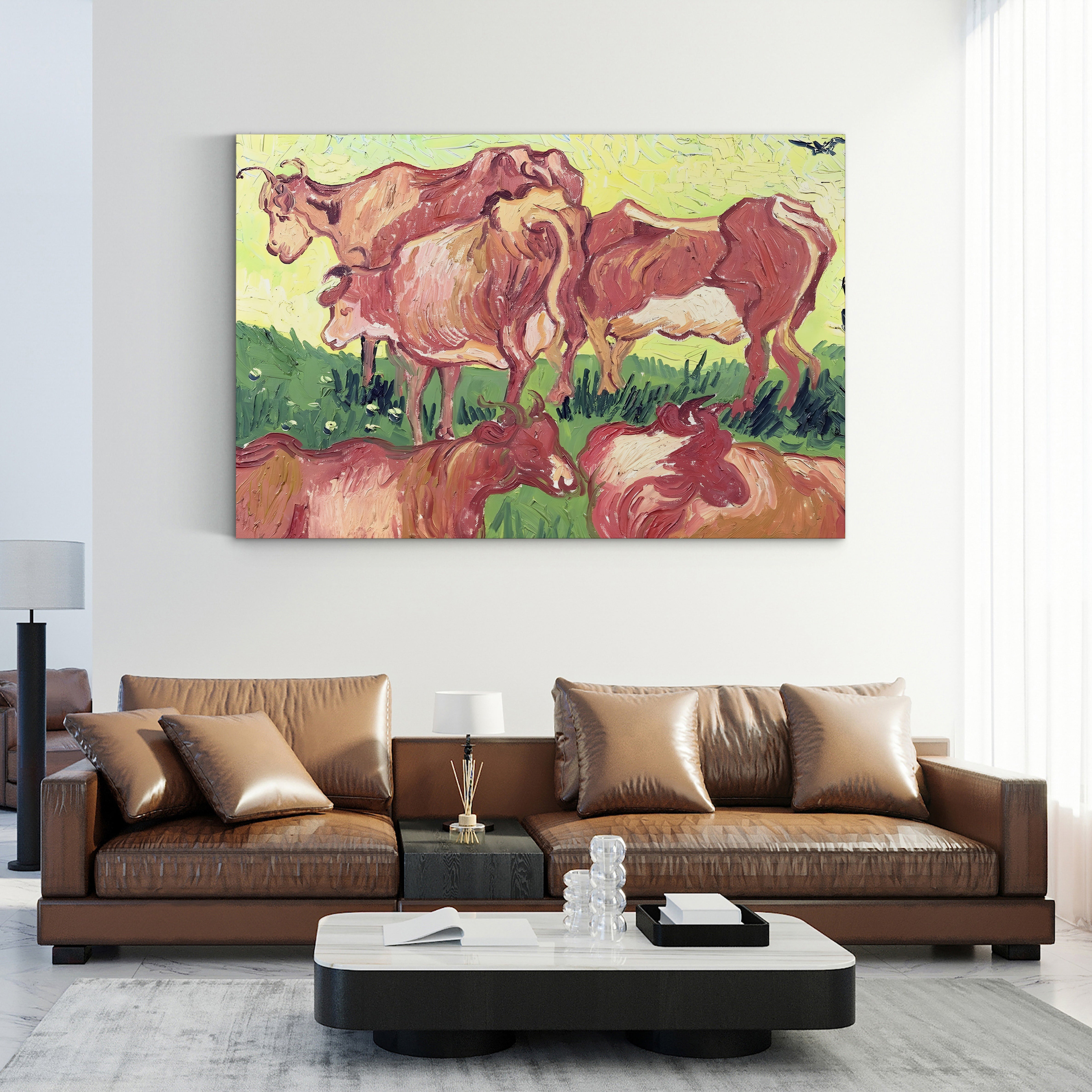 Cows, 1890 – Vincent van Gogh Wall Art | Post-Impressionist Animal Canvas Print