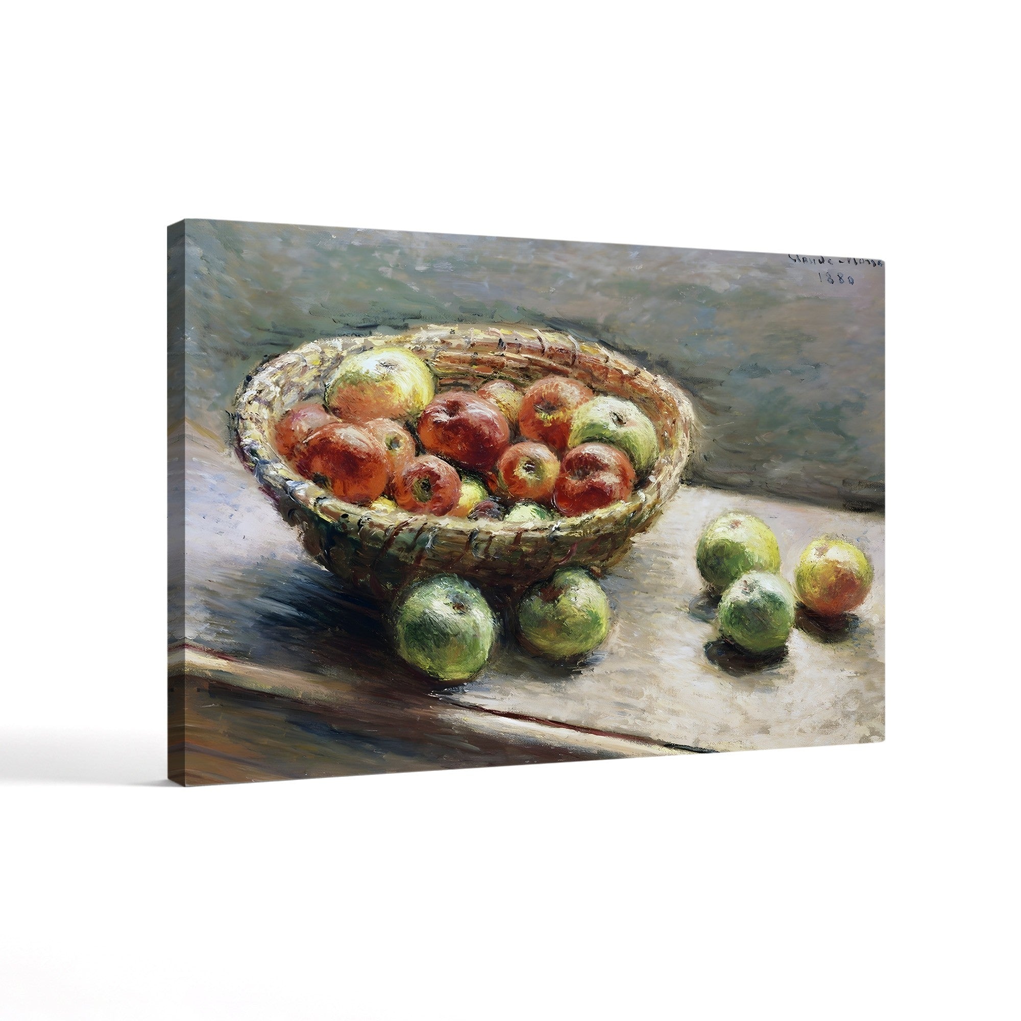 A Bowl of Apples (Le Panier de Pommes), 1880 – Claude Monet Wall Art | Impressionist Still Life Canvas Print