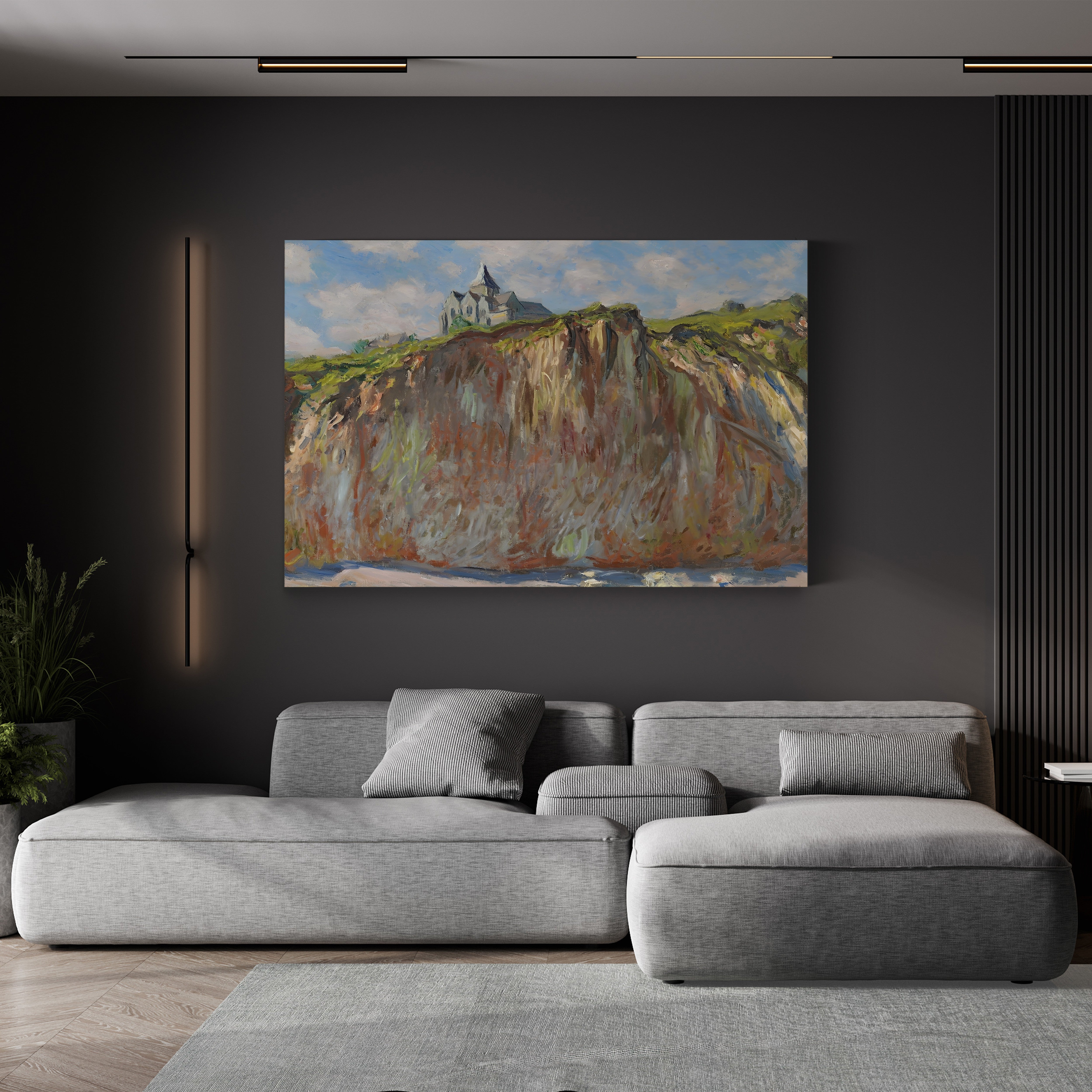 Church of Varengeville, Morning Effect, 1882 – Claude Monet Wall Art | Impressionist Norman Clifftop Canvas Print