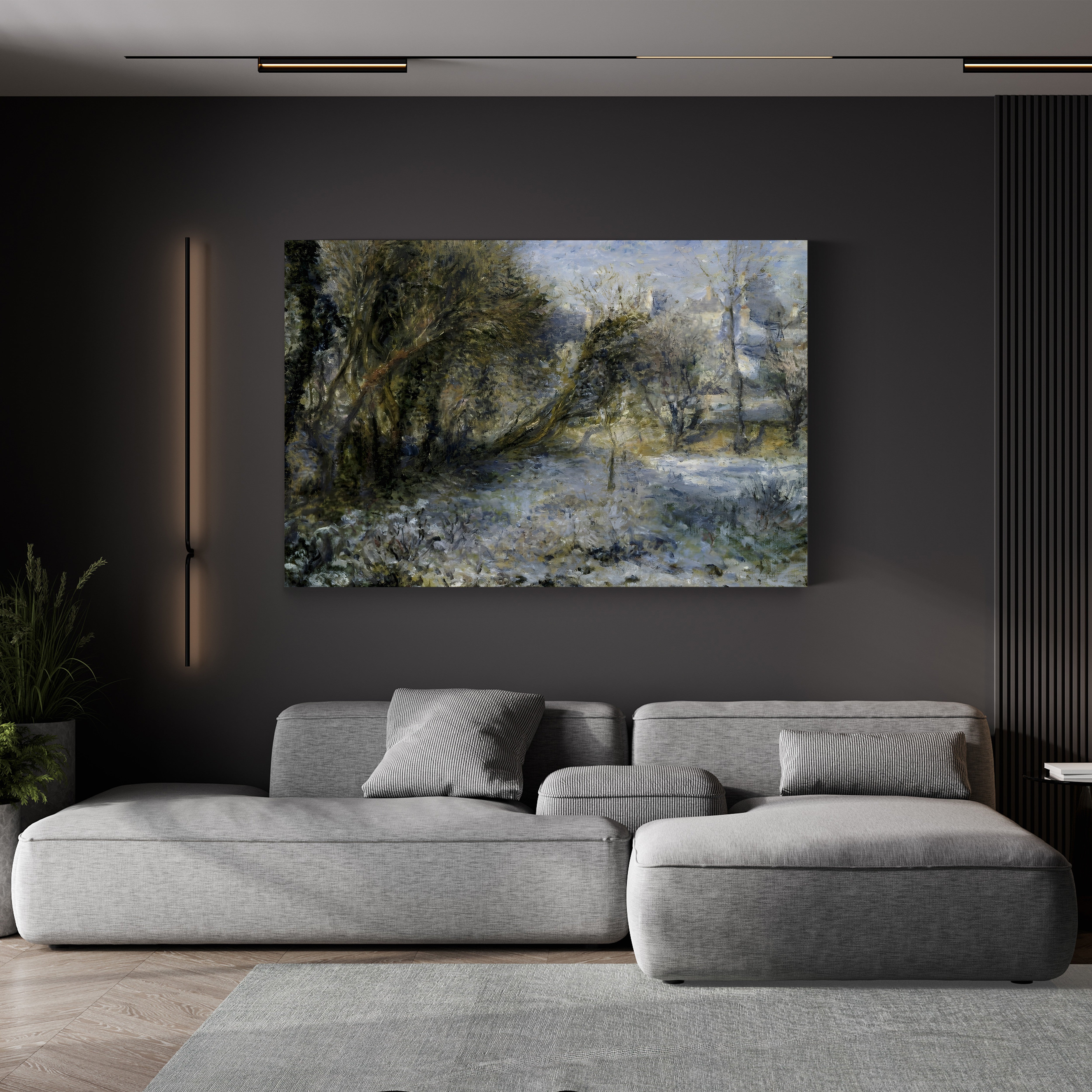 Snowy Landscape, c.1875 – Renoir Wall Art | Impressionist Winter Canvas Print