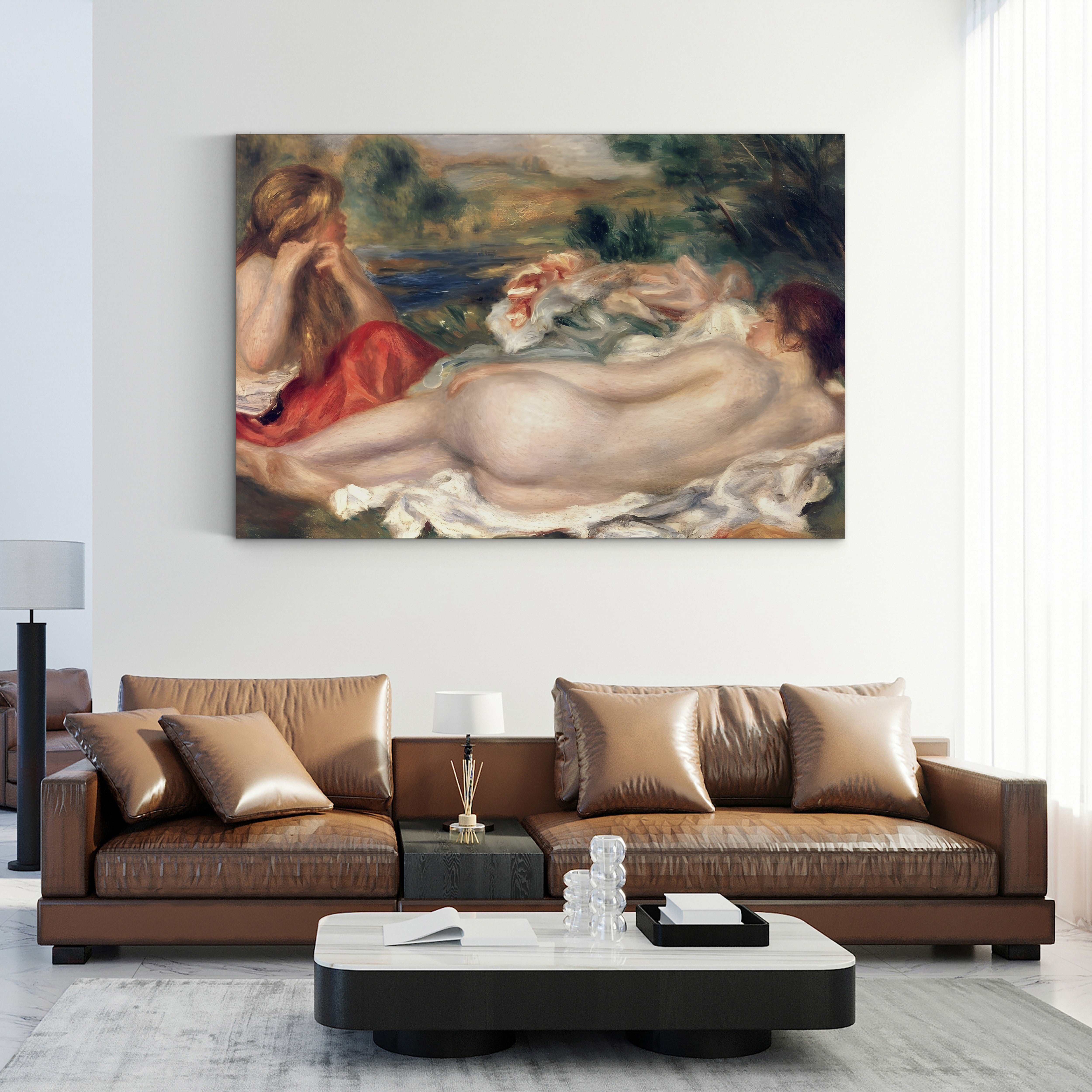 Two Bathers, 1896 – Pierre-Auguste Renoir Wall Art | Impressionist Bather Canvas Print