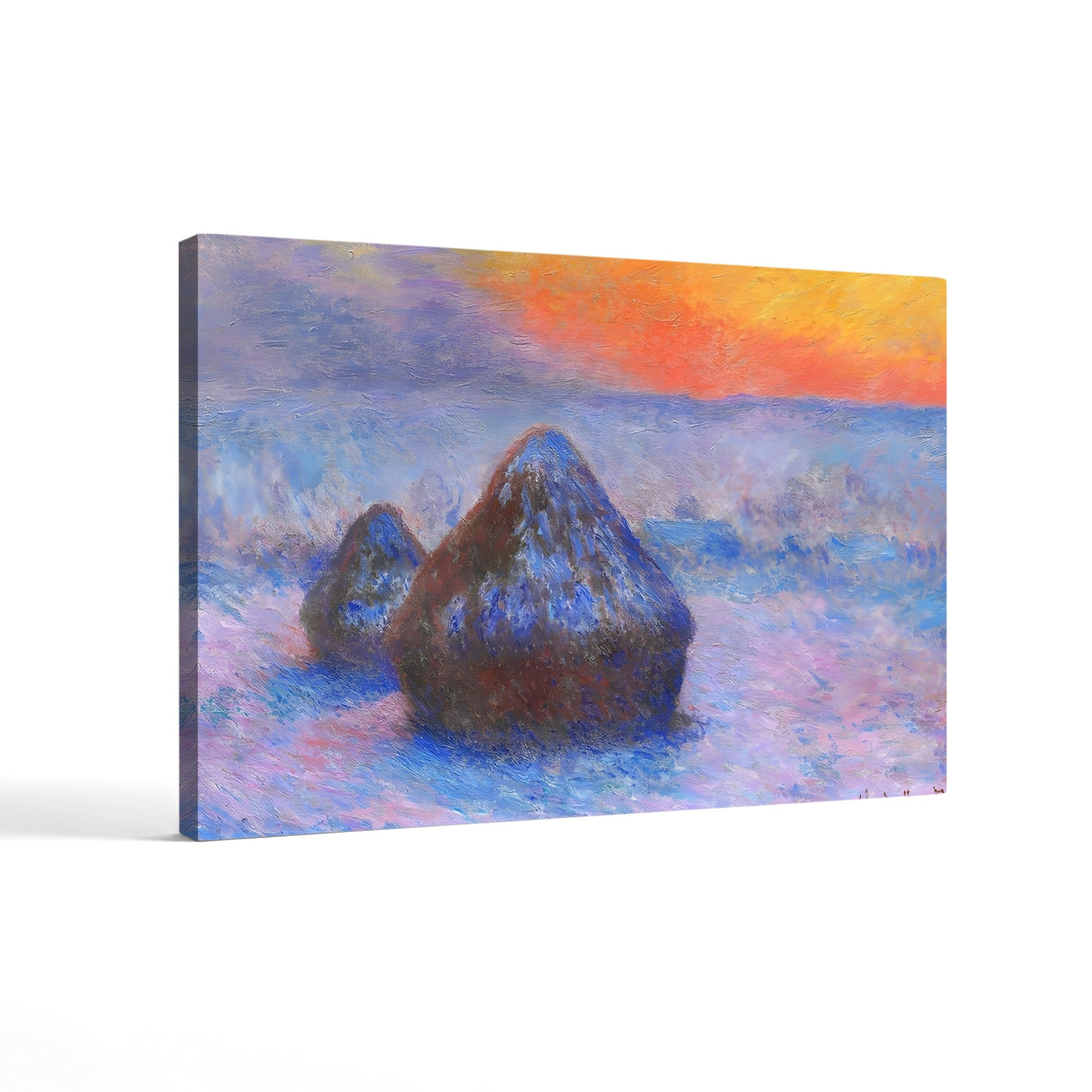 Stacks of Wheat, Sunset, Snow Effect (Meules, Effet de Neige, Soleil Couchant), 1890-91 by Claude Monet