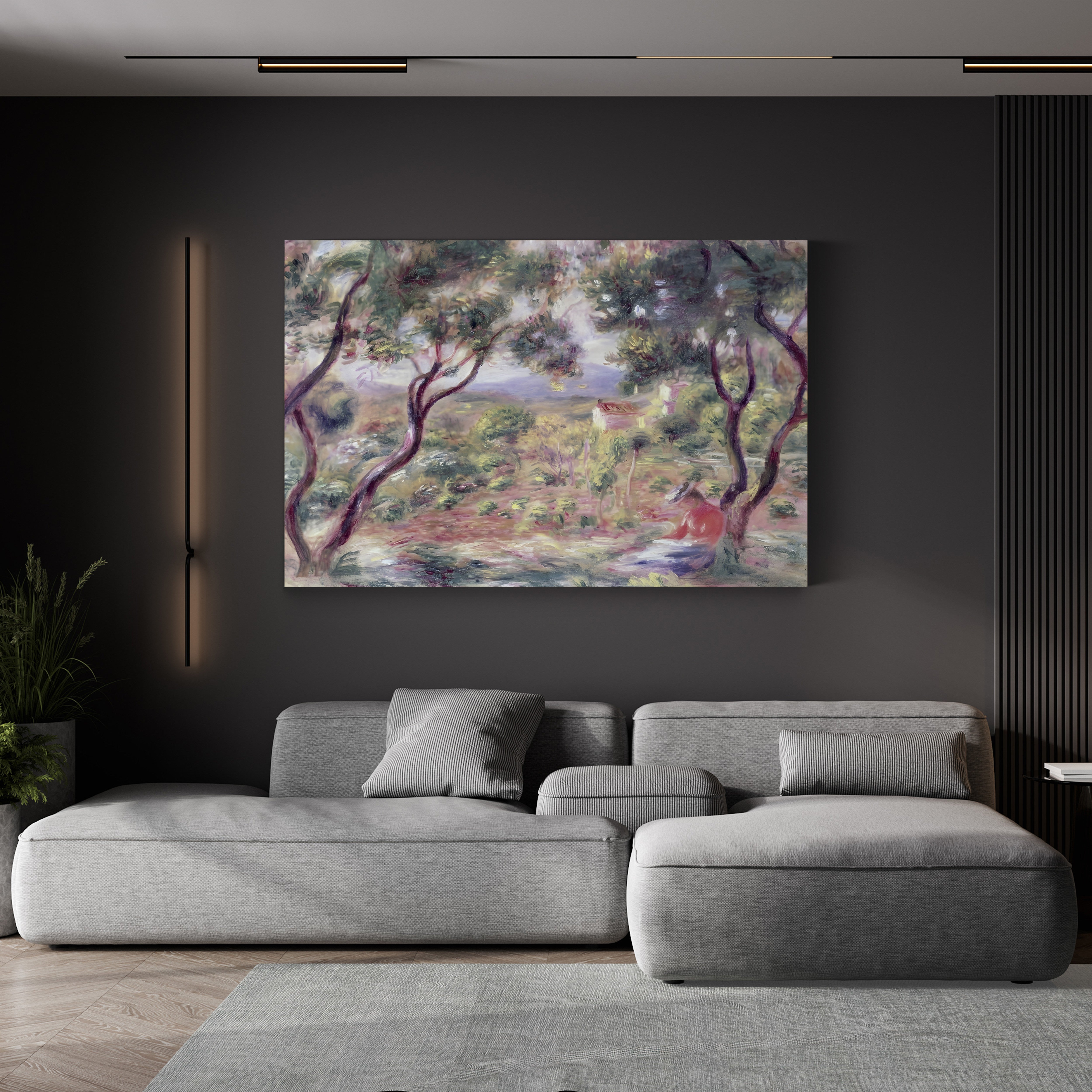 The Vines at Cagnes, 1906 – Pierre-Auguste Renoir Wall Art | Impressionist Landscape Canvas Print