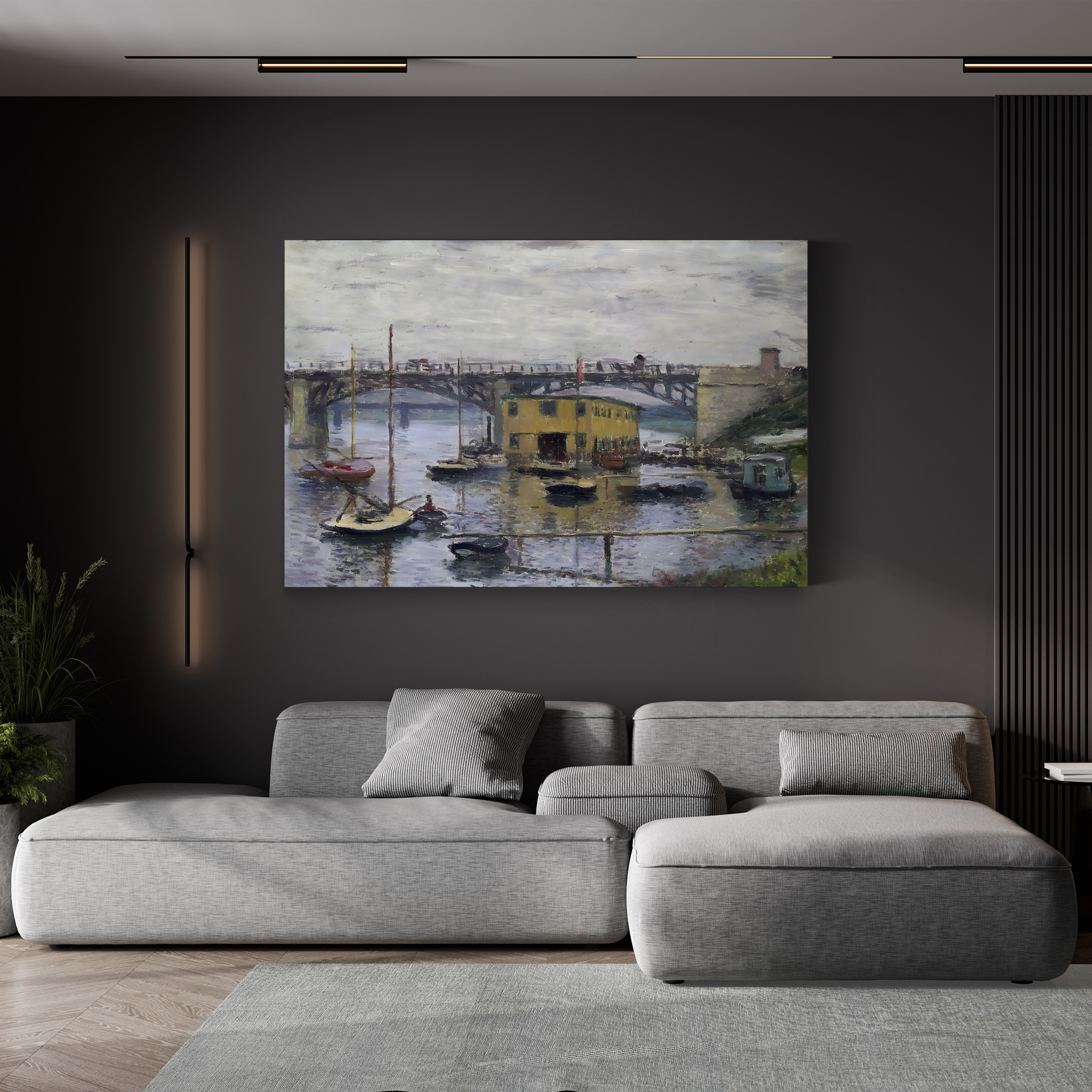The Bridge at Argenteuil on a Gray Day – Claude Monet Wall Art | Impressionist Canvas Print