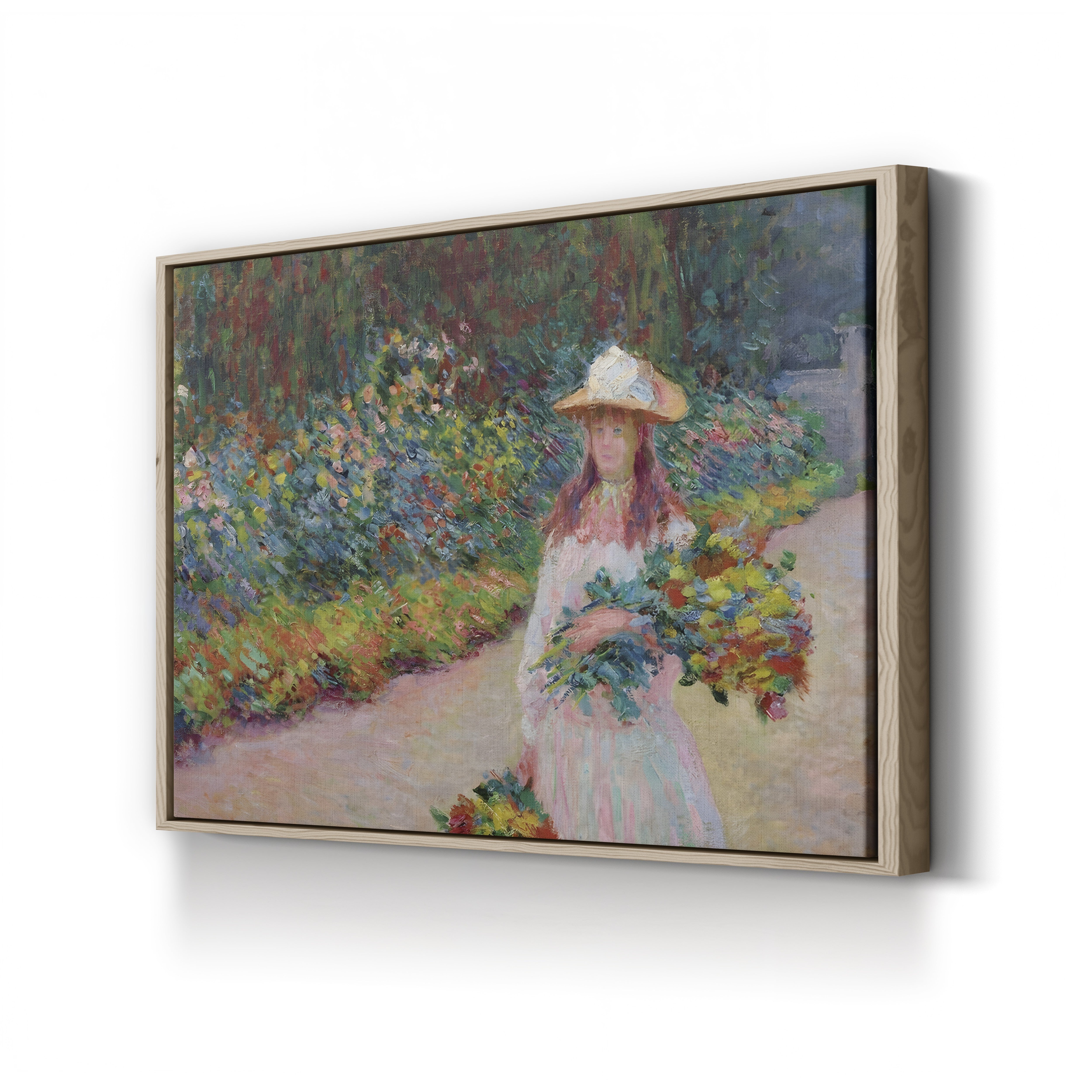 Jeune Fille dans le Jardin de Giverny, 1888 – Claude Monet Wall Art | Impressionist Garden Figure Canvas Print