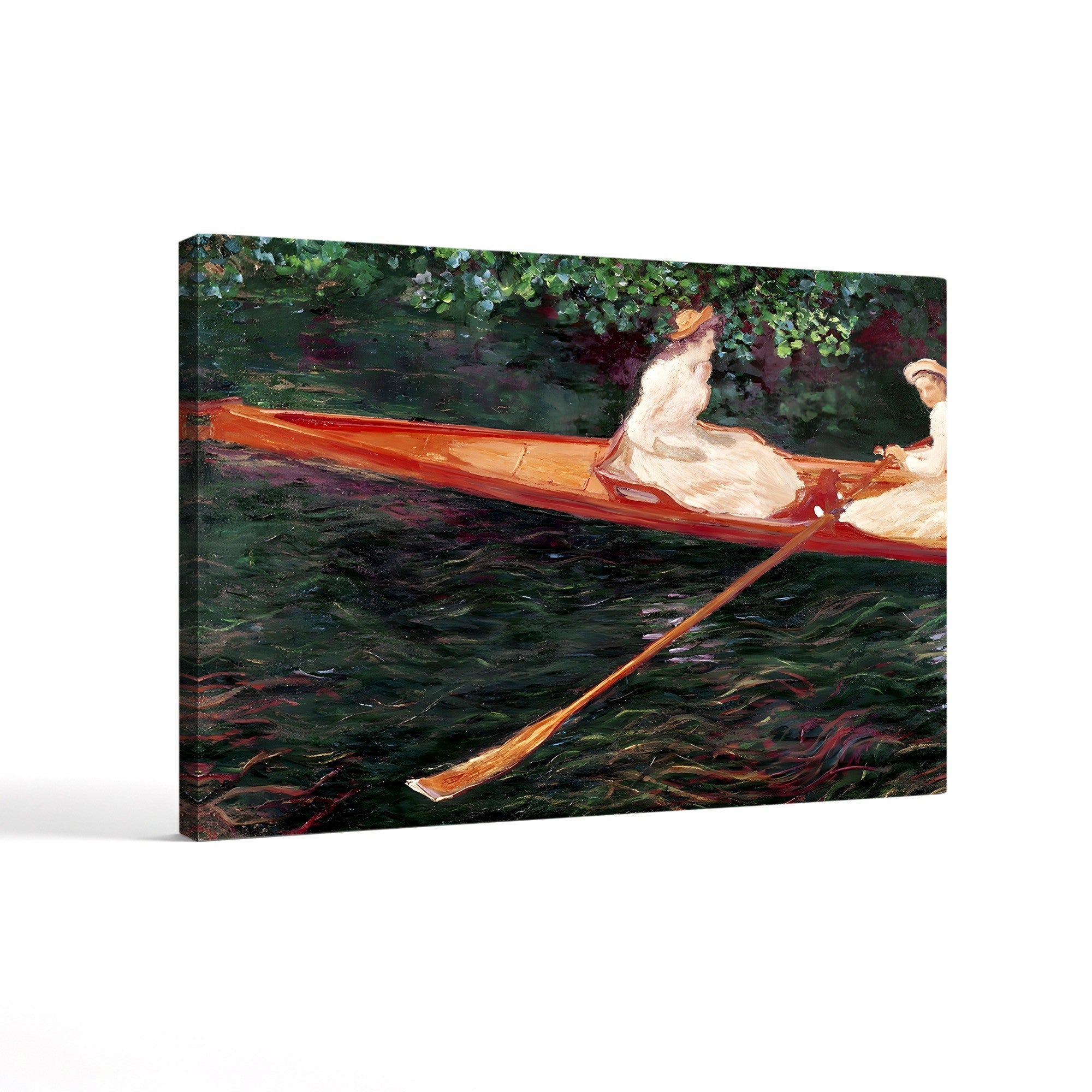 Boating on the River Epte, c. 1889-90 – Claude Monet Wall Art | Impressionist Riverside Canvas Print