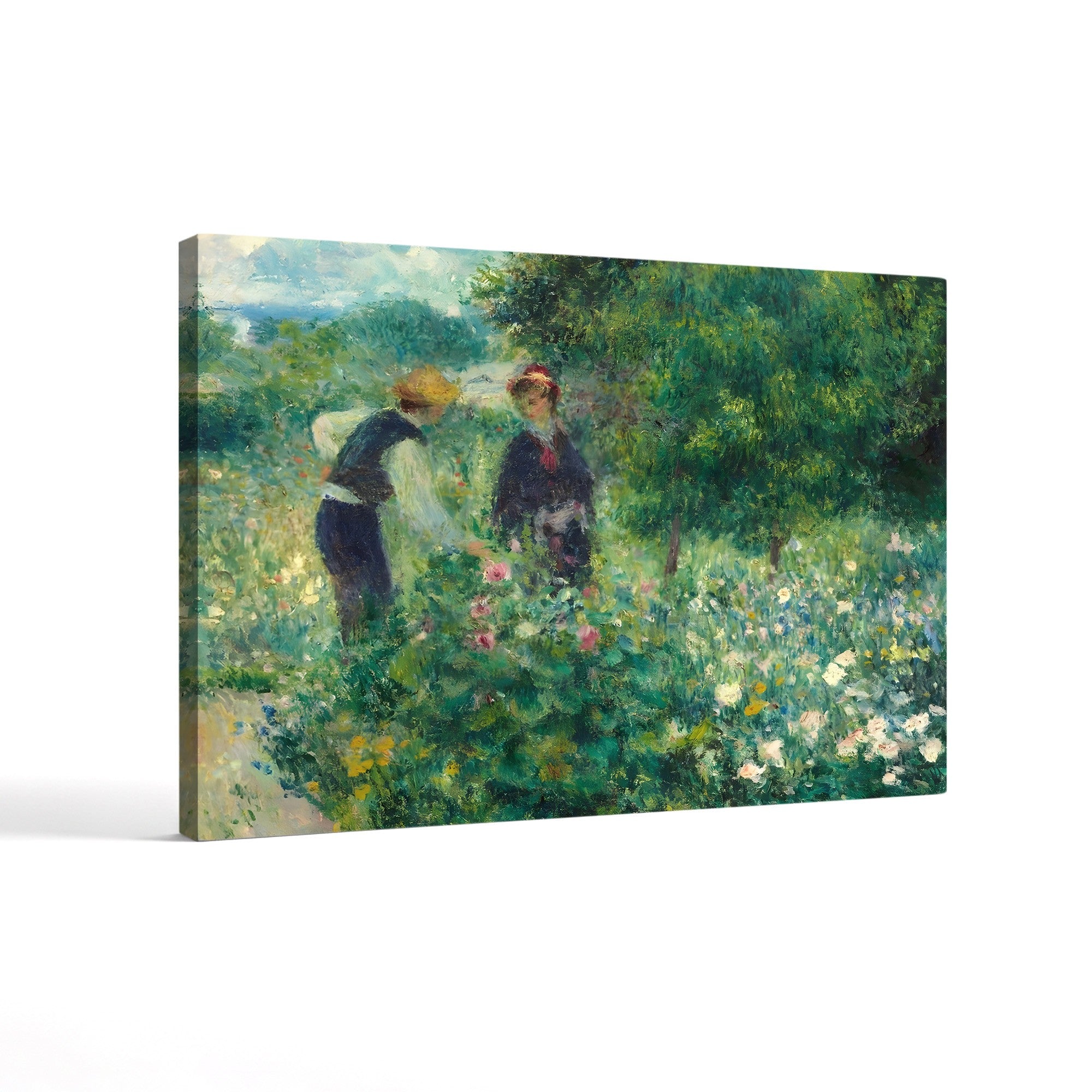 Picking Flowers, 1875 – Renoir Wall Art | Impressionist Pastoral Canvas