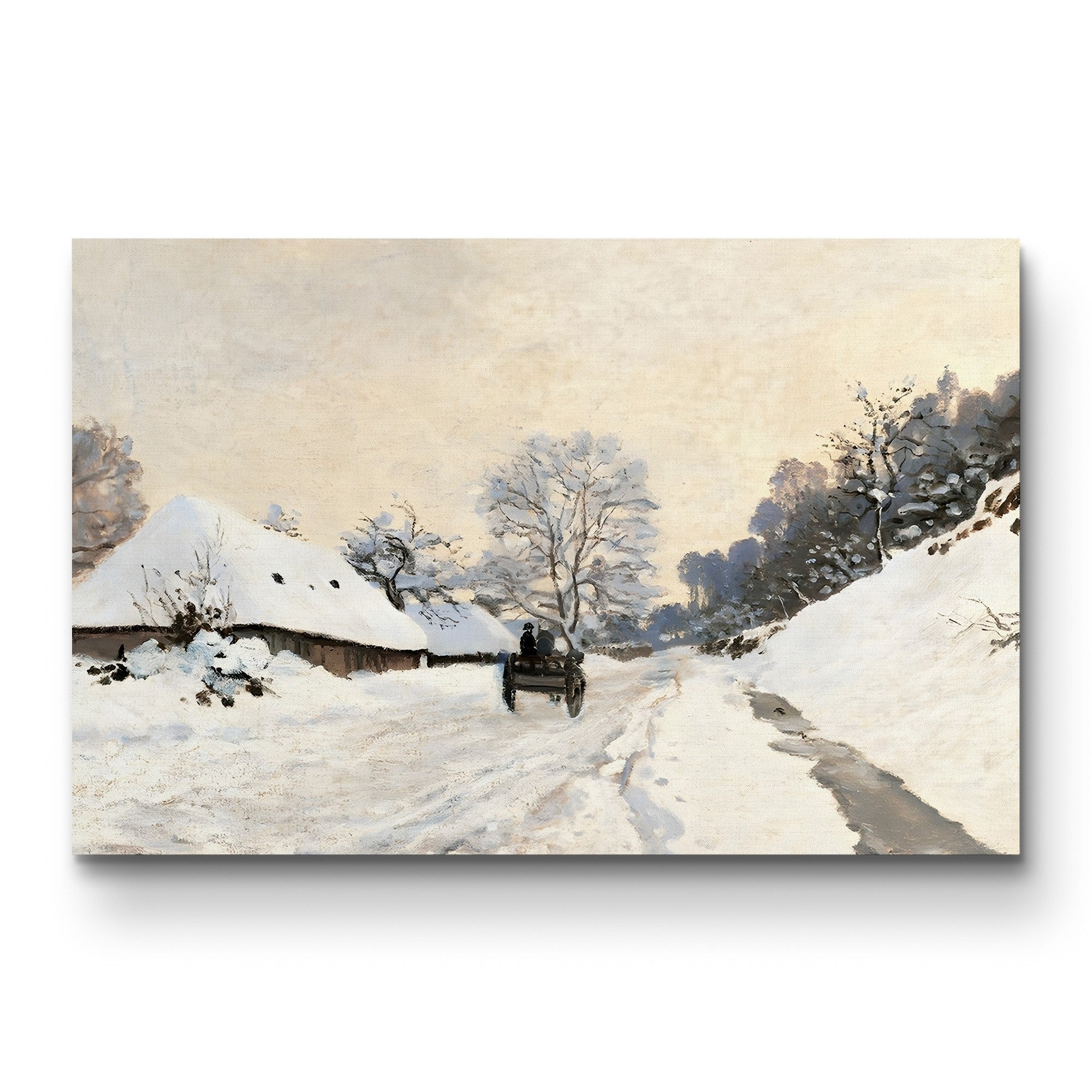 Cart Route in the Snow Near Honfleur, c. 1867 – Claude Monet Wall Art | Musée d'Orsay Early Impressionist Canvas Print