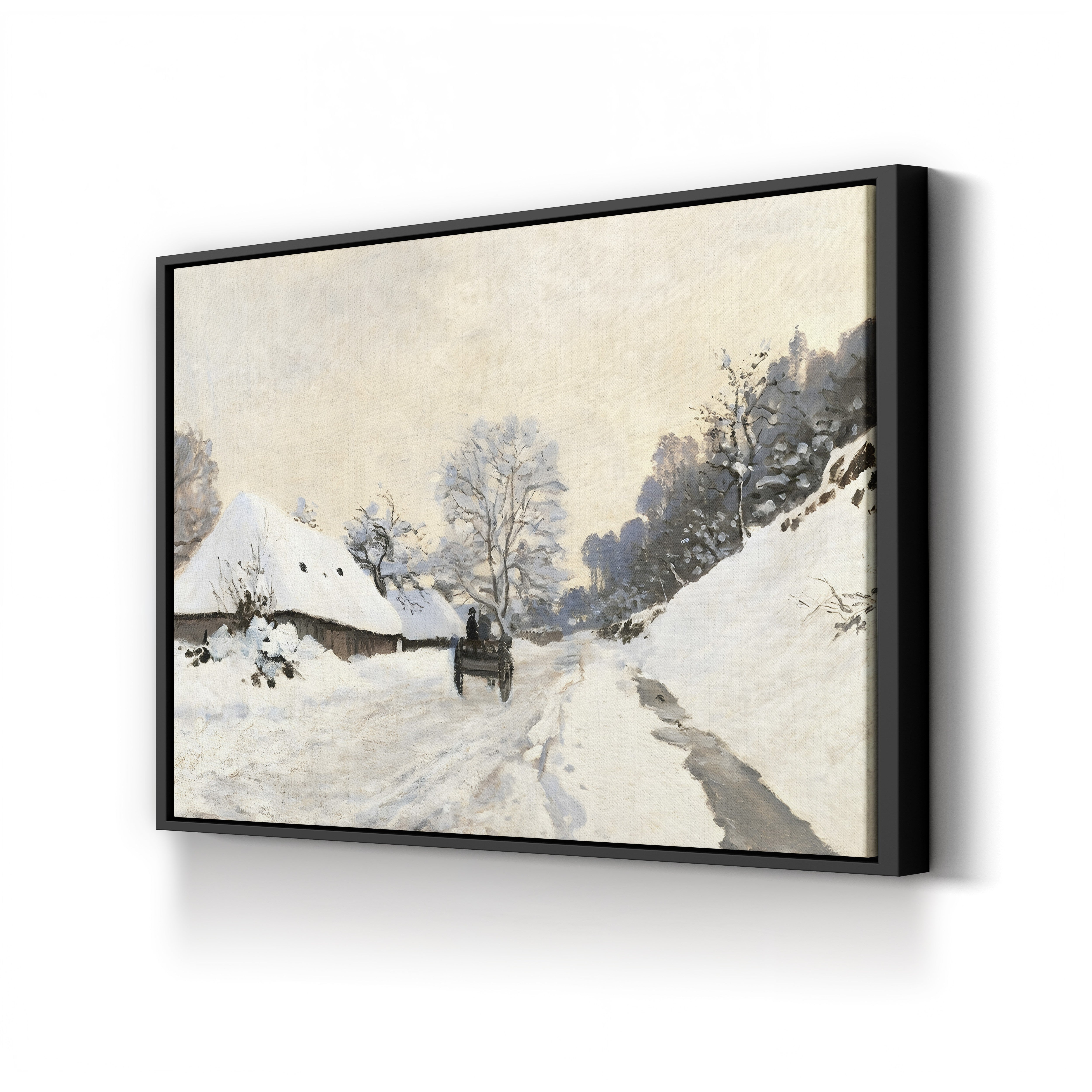 Cart Route in the Snow Near Honfleur, c. 1867 – Claude Monet Wall Art | Musée d'Orsay Early Impressionist Canvas Print