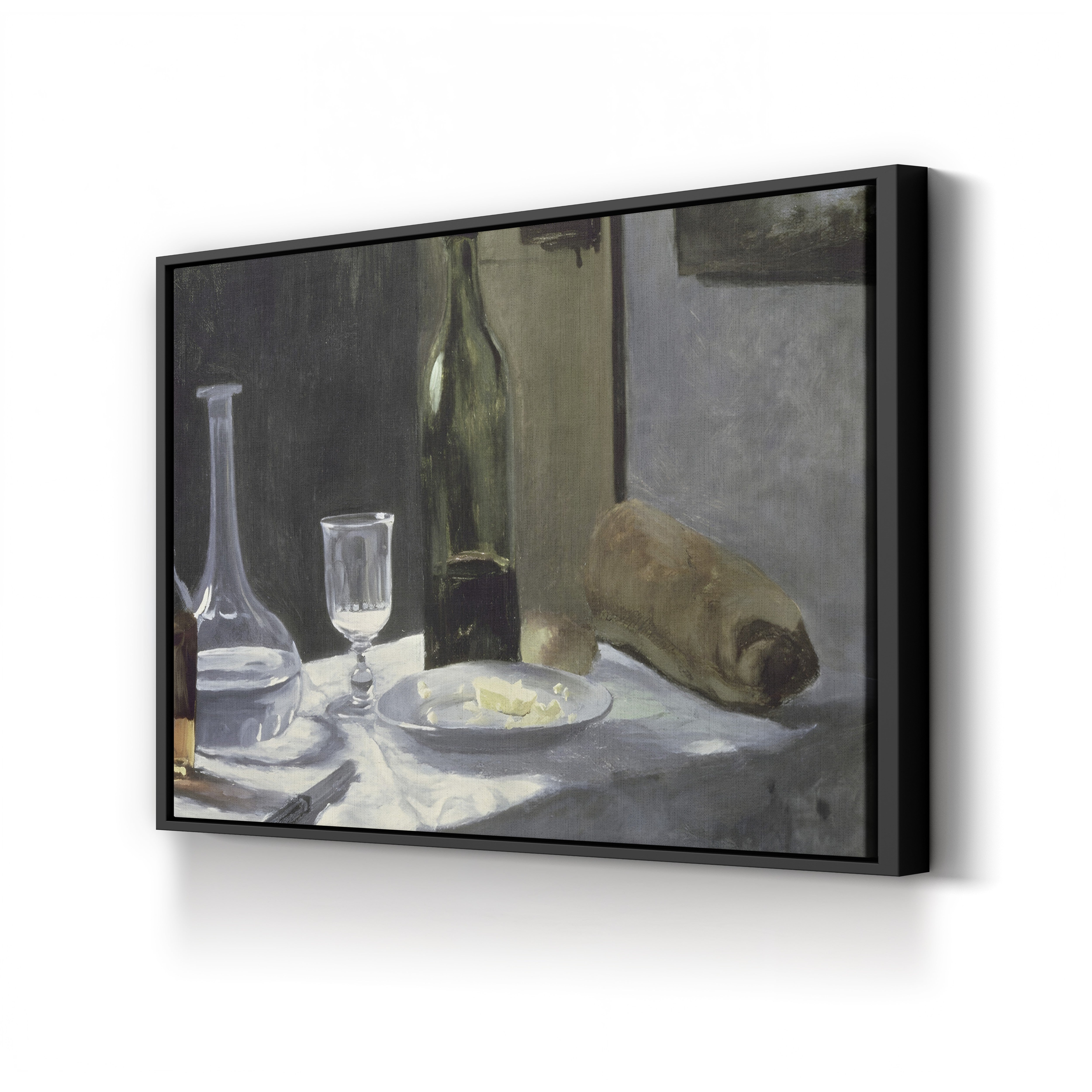 Still Life with Bottle, Carafe, Bread and Wine (Nature morte à la bouteille, la carafe, au pain et au vin), 1862 by Claude Monet