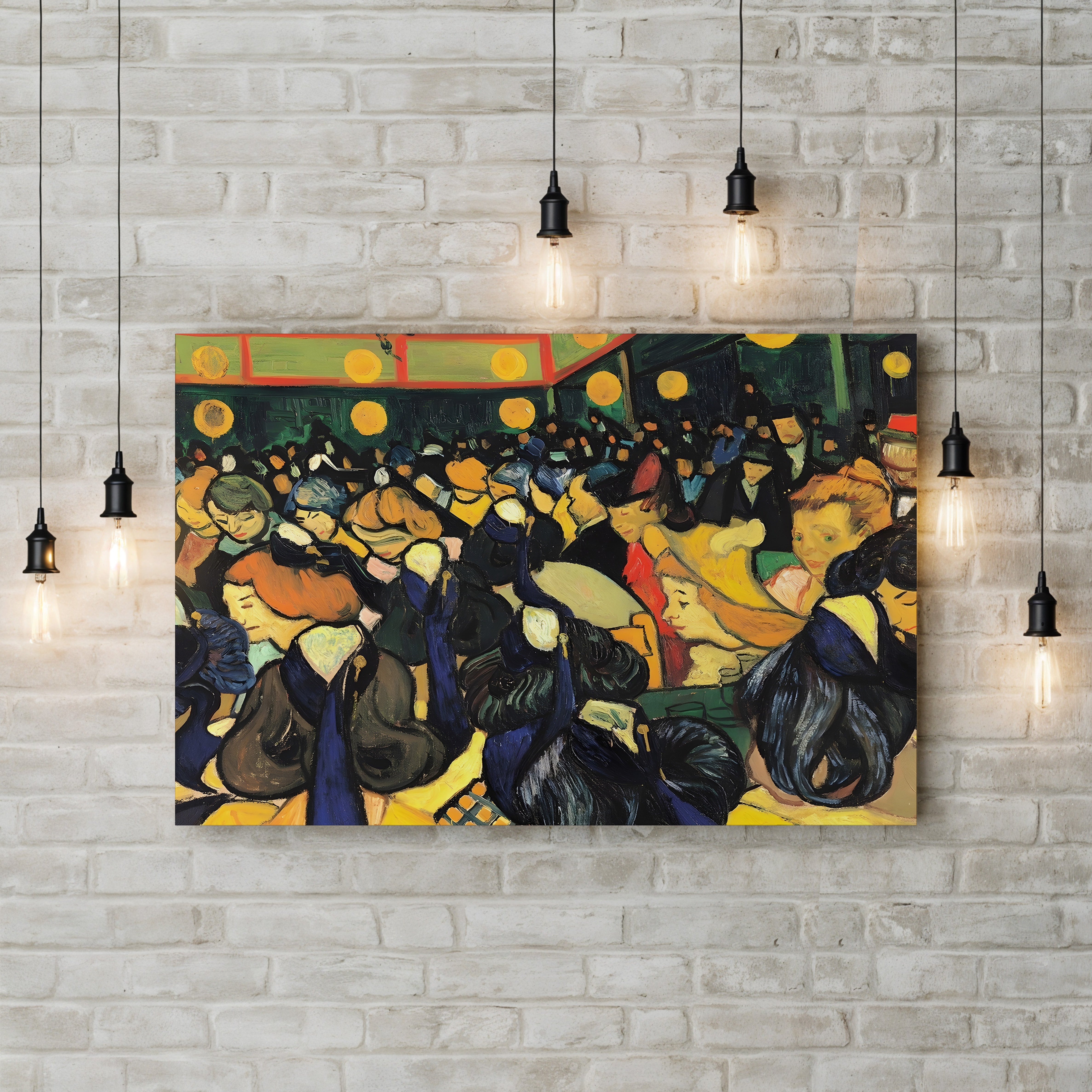 Dance Hall in Arles, 1888 (Musée d'Orsay) – Vincent van Gogh Wall Art | Post-Impressionist Interior Canvas Print