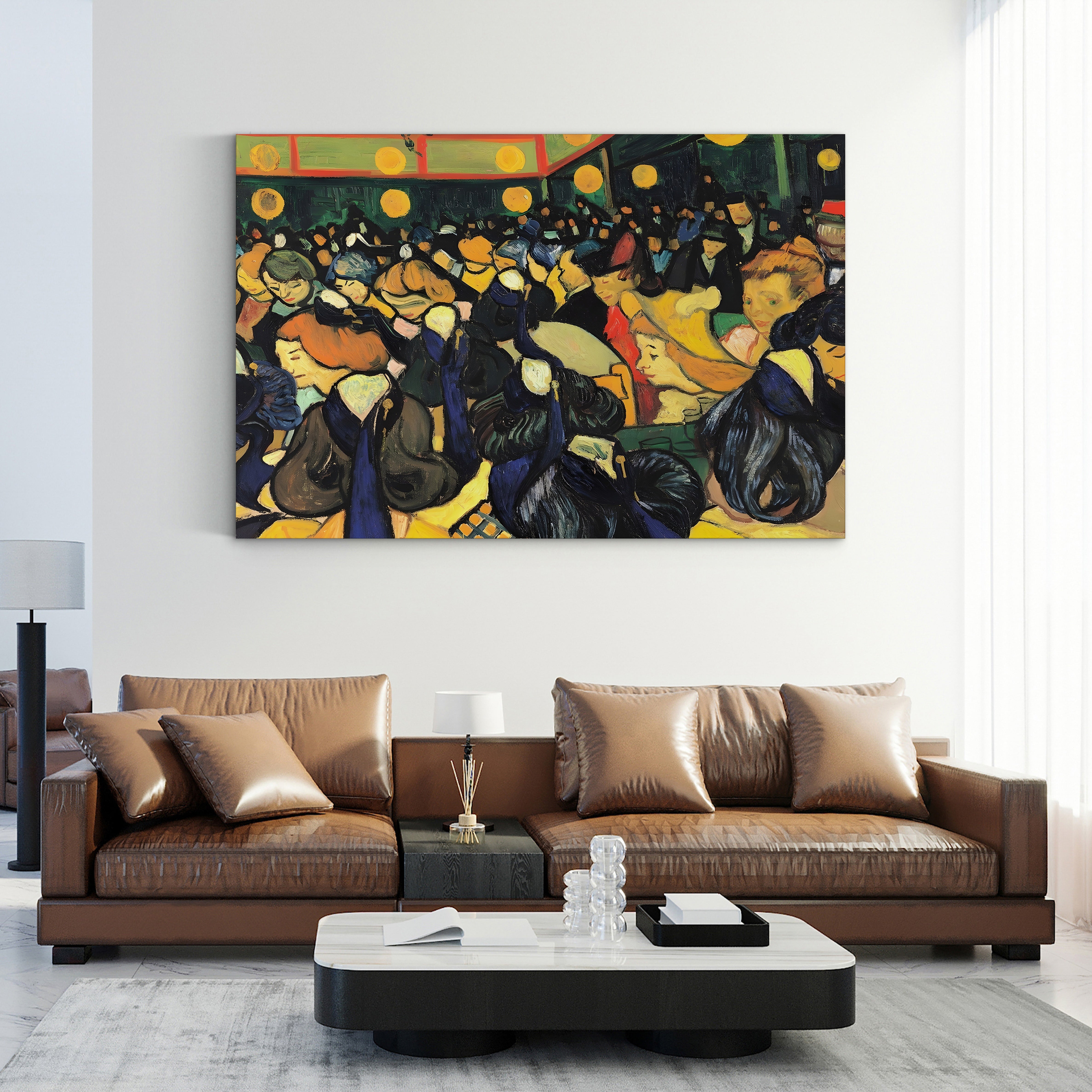 Dance Hall in Arles, 1888 (Musée d'Orsay) – Vincent van Gogh Wall Art | Post-Impressionist Interior Canvas Print