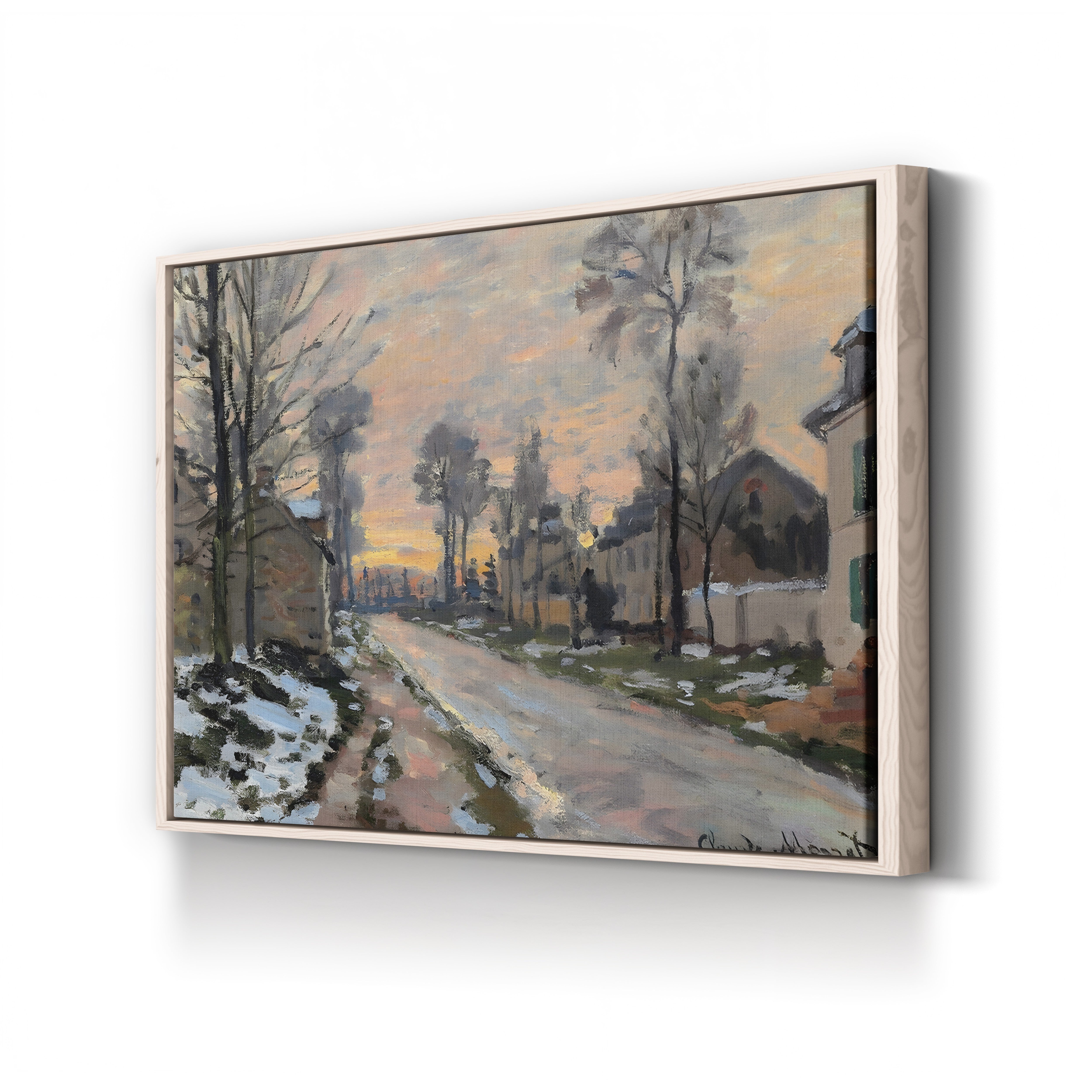 Road to Louveciennes, Melting Snow, Sunset (Route à Louveciennes, Neige Fondante, Soleil Couchant), c. 1869-70 by Claude Monet