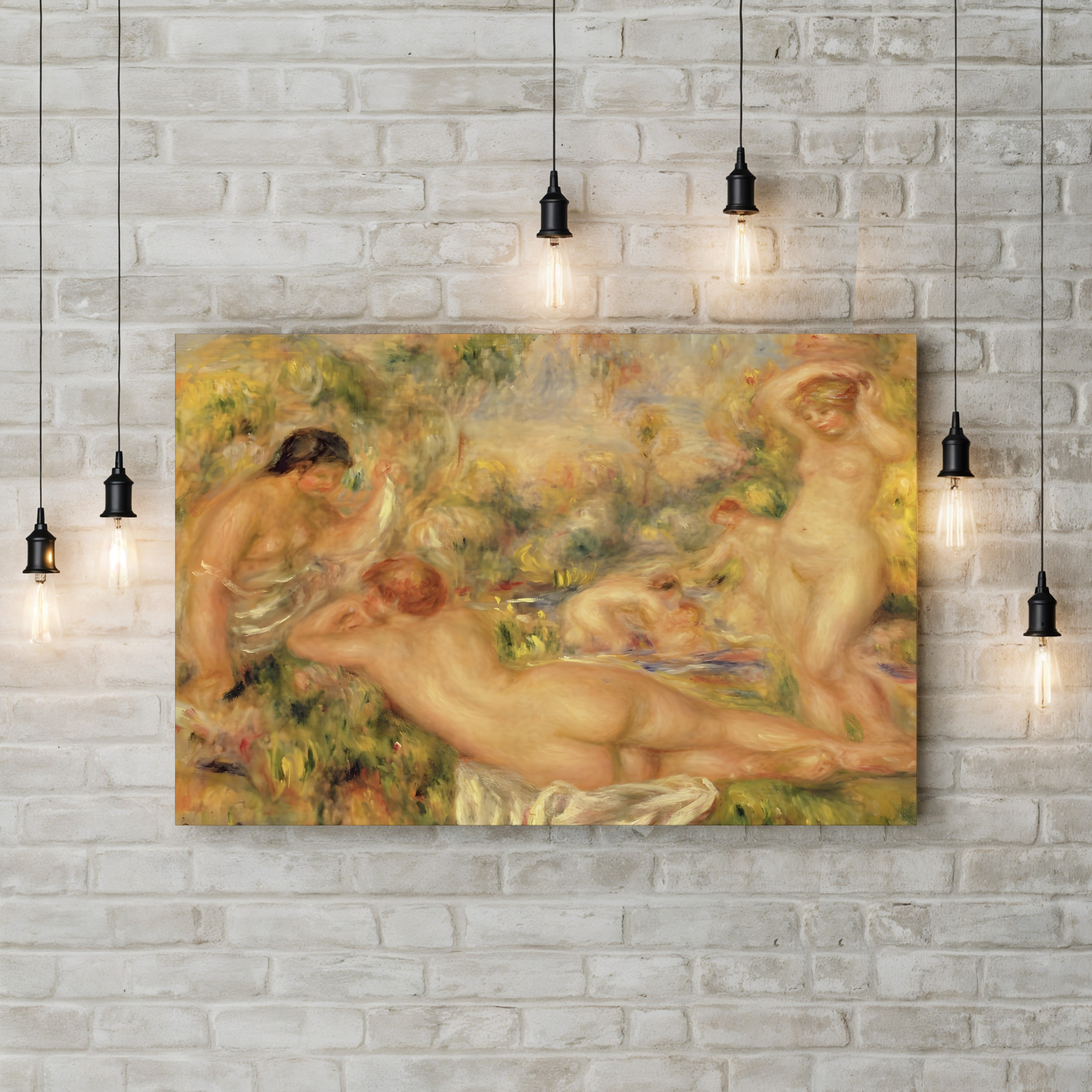 Group of Bathers, 1918 – Pierre-Auguste Renoir Wall Art | Late Impressionist Nude Canvas Print