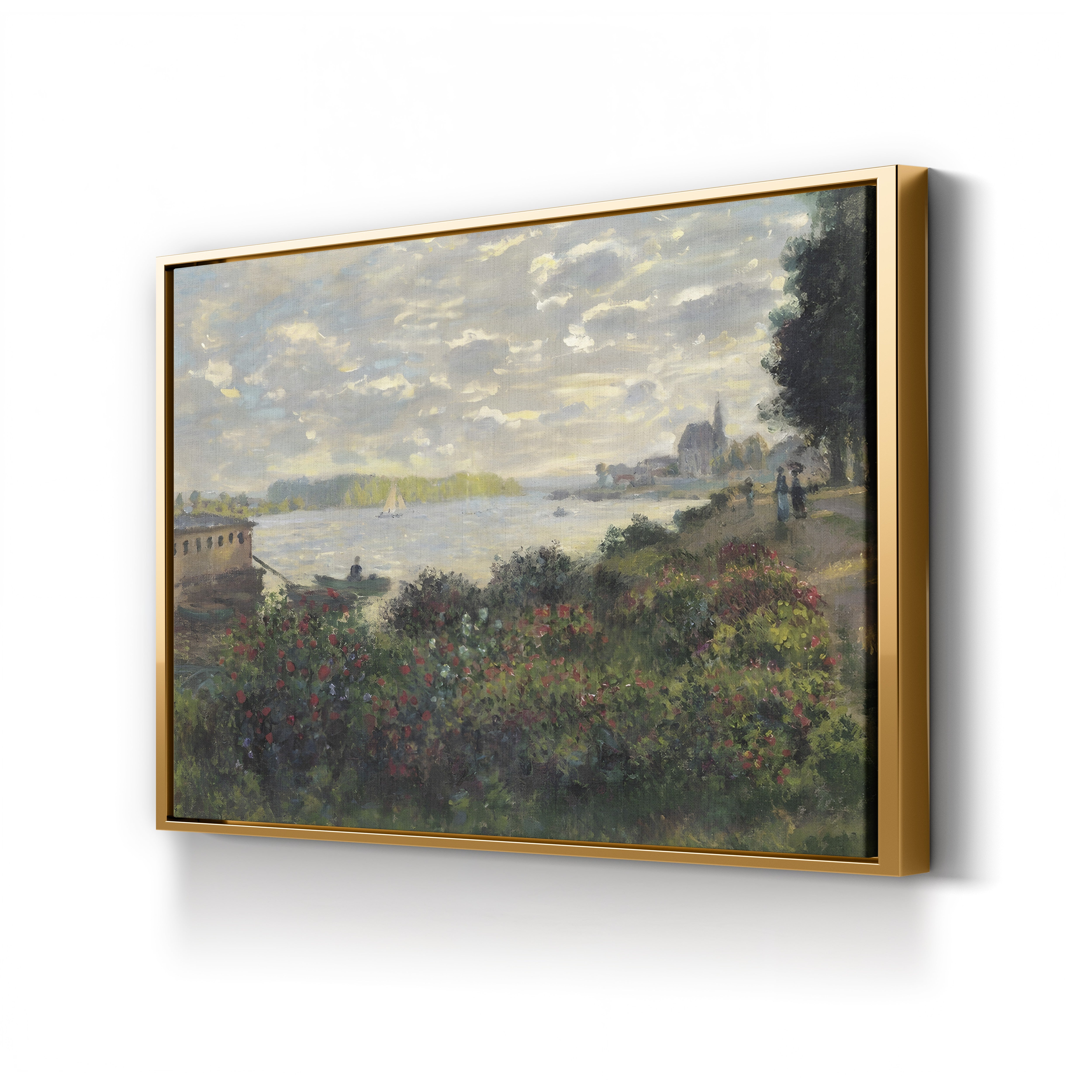 La Seine à Argenteuil, 1877 – Claude Monet Wall Art | Impressionist Seine River Canvas Print