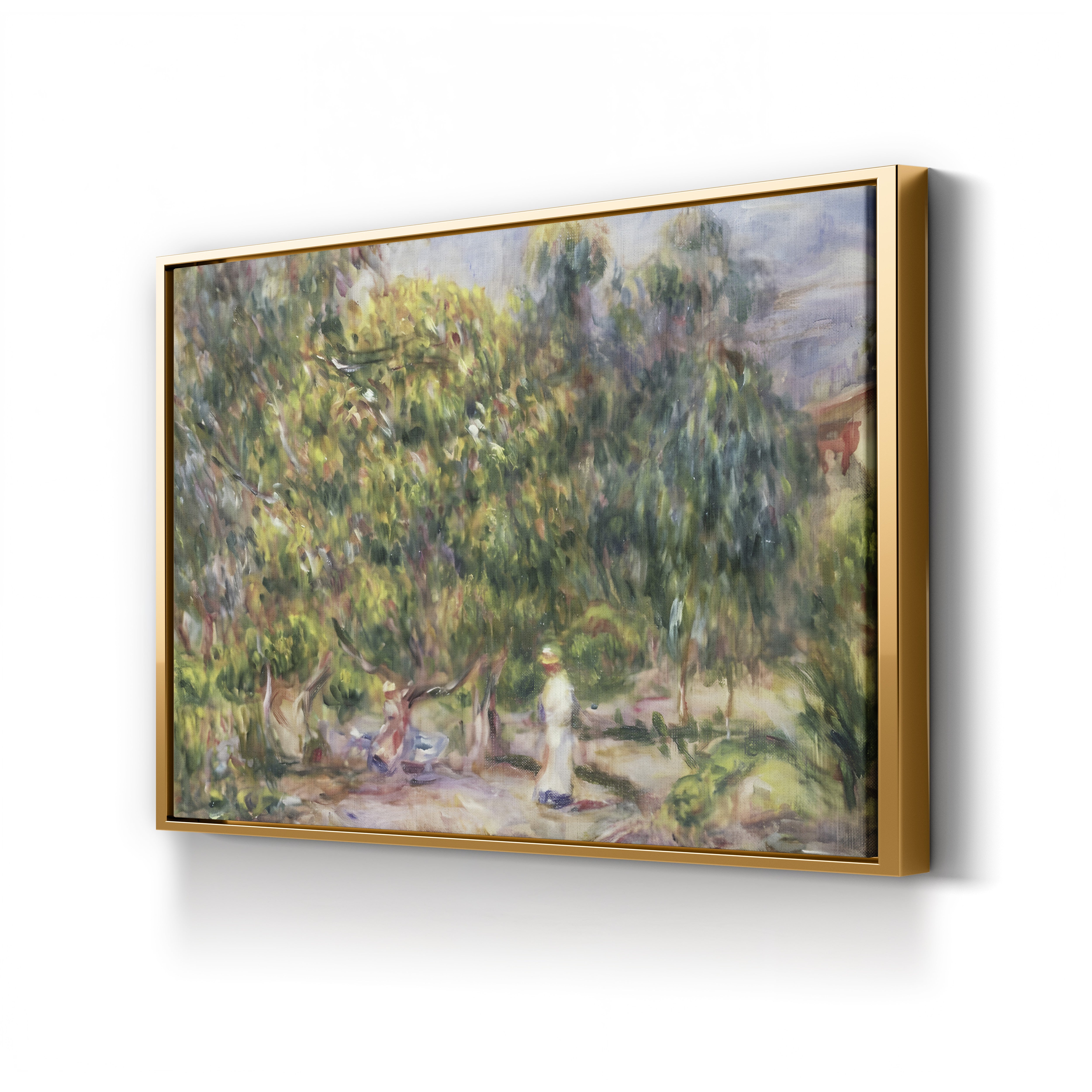 The Woman in White in the Garden of Les Collettes, 1915 – Pierre-Auguste Renoir Wall Art | Impressionist Late Canvas Print