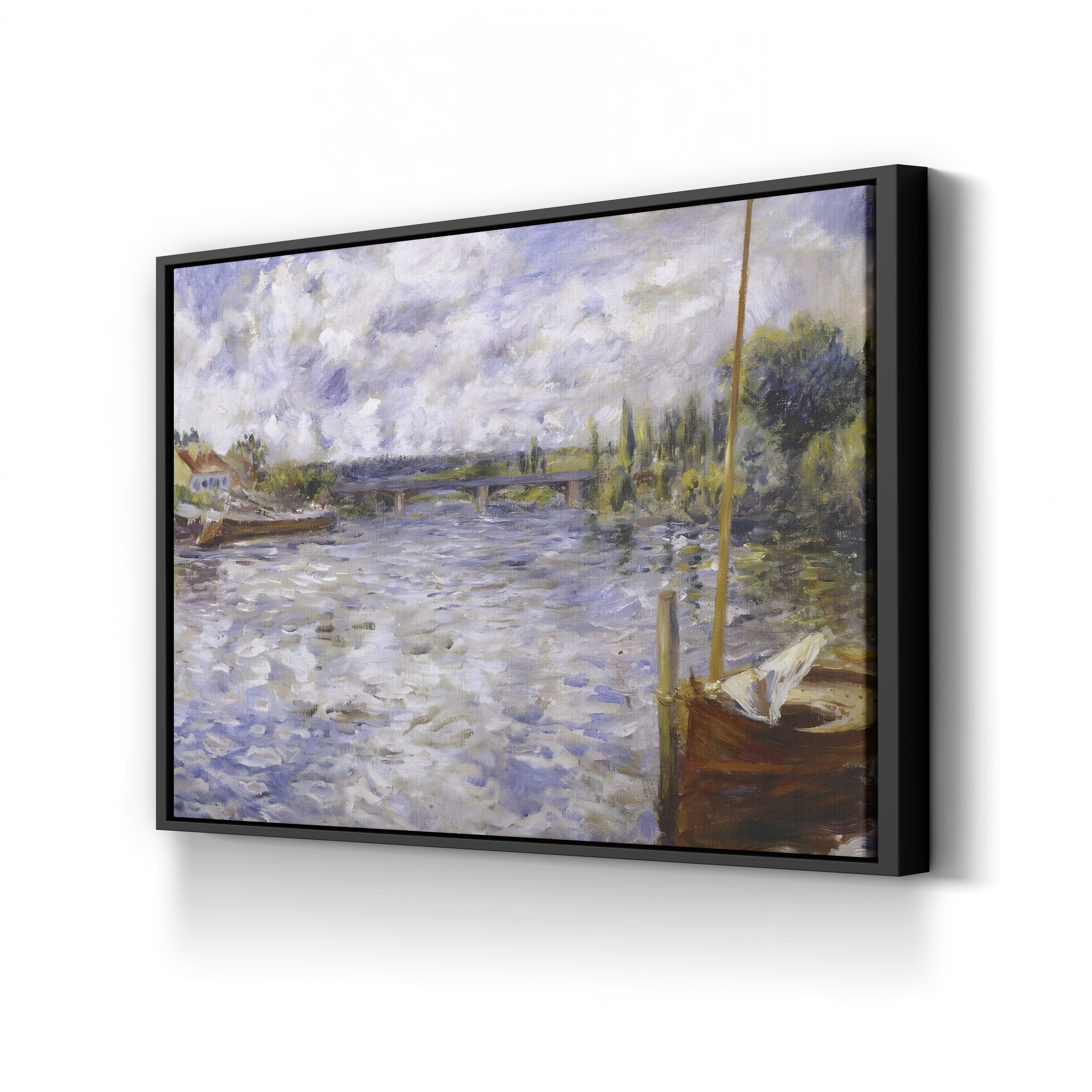 The Seine at Chatou, 1874 – Pierre-Auguste Renoir Wall Art | Impressionist River Canvas Print
