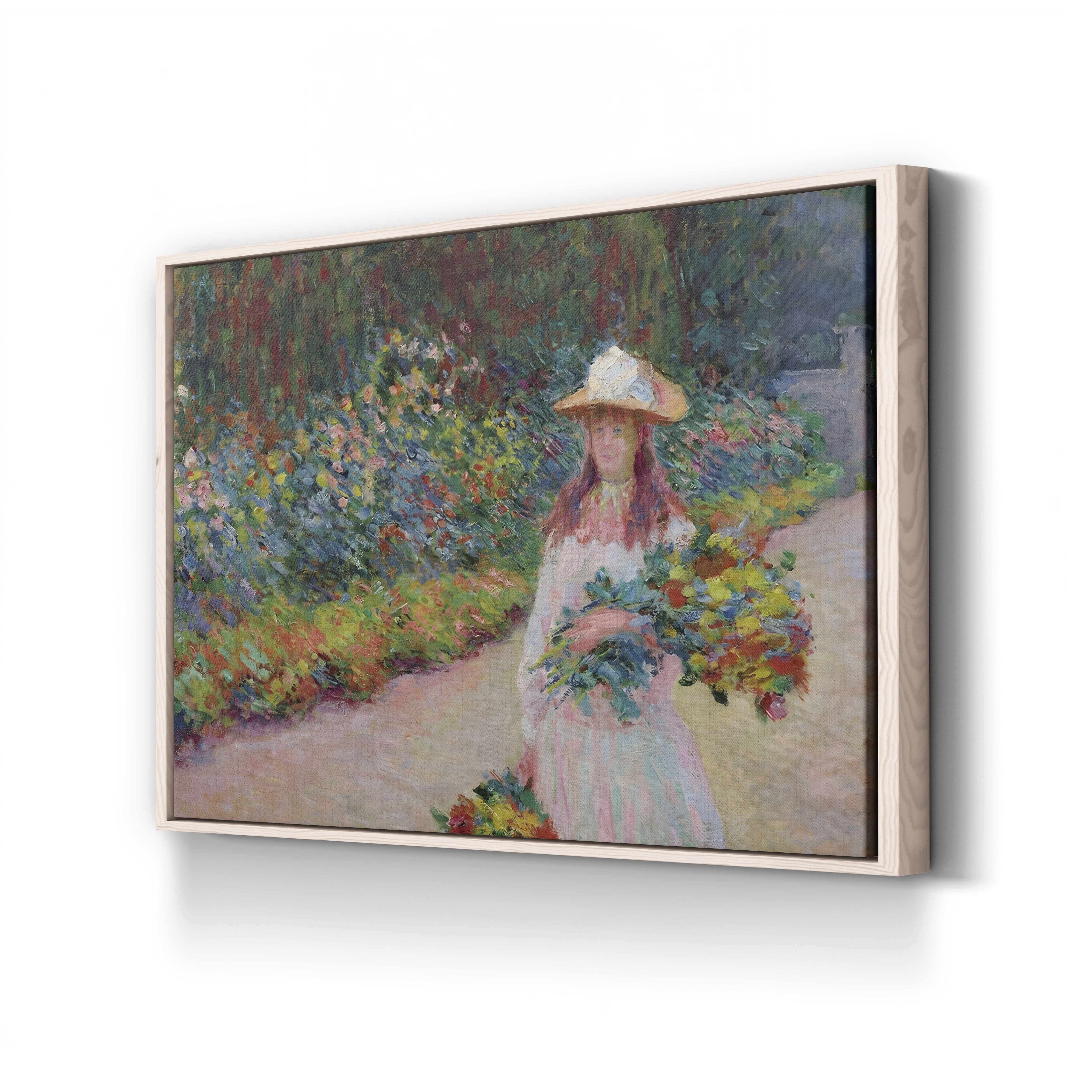 Jeune Fille dans le Jardin de Giverny, 1888 – Claude Monet Wall Art | Impressionist Garden Figure Canvas Print