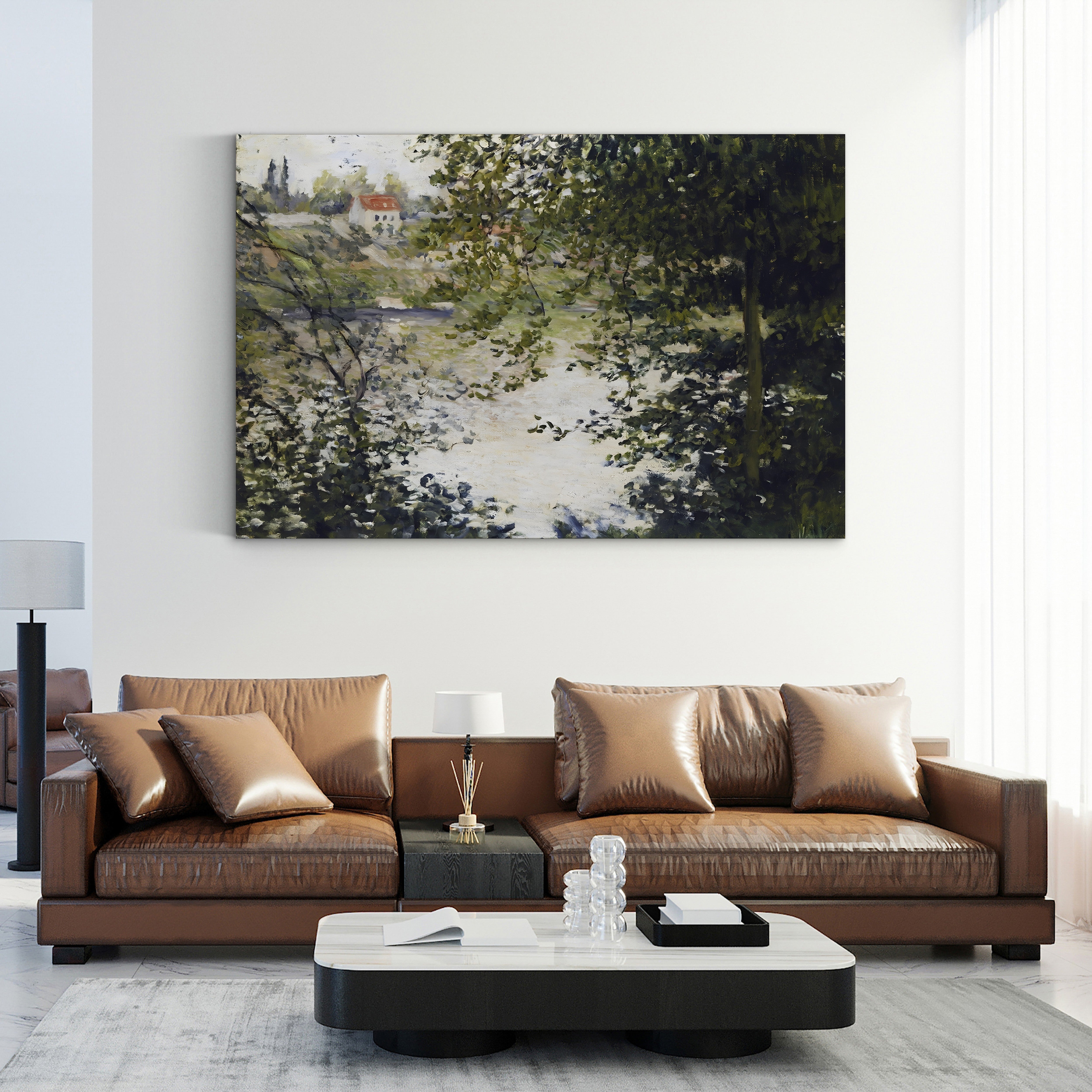 A View Through the Trees of La Grande Jatte Island, 1878 – Claude Monet Wall Art | Impressionist Landscape Canvas Print