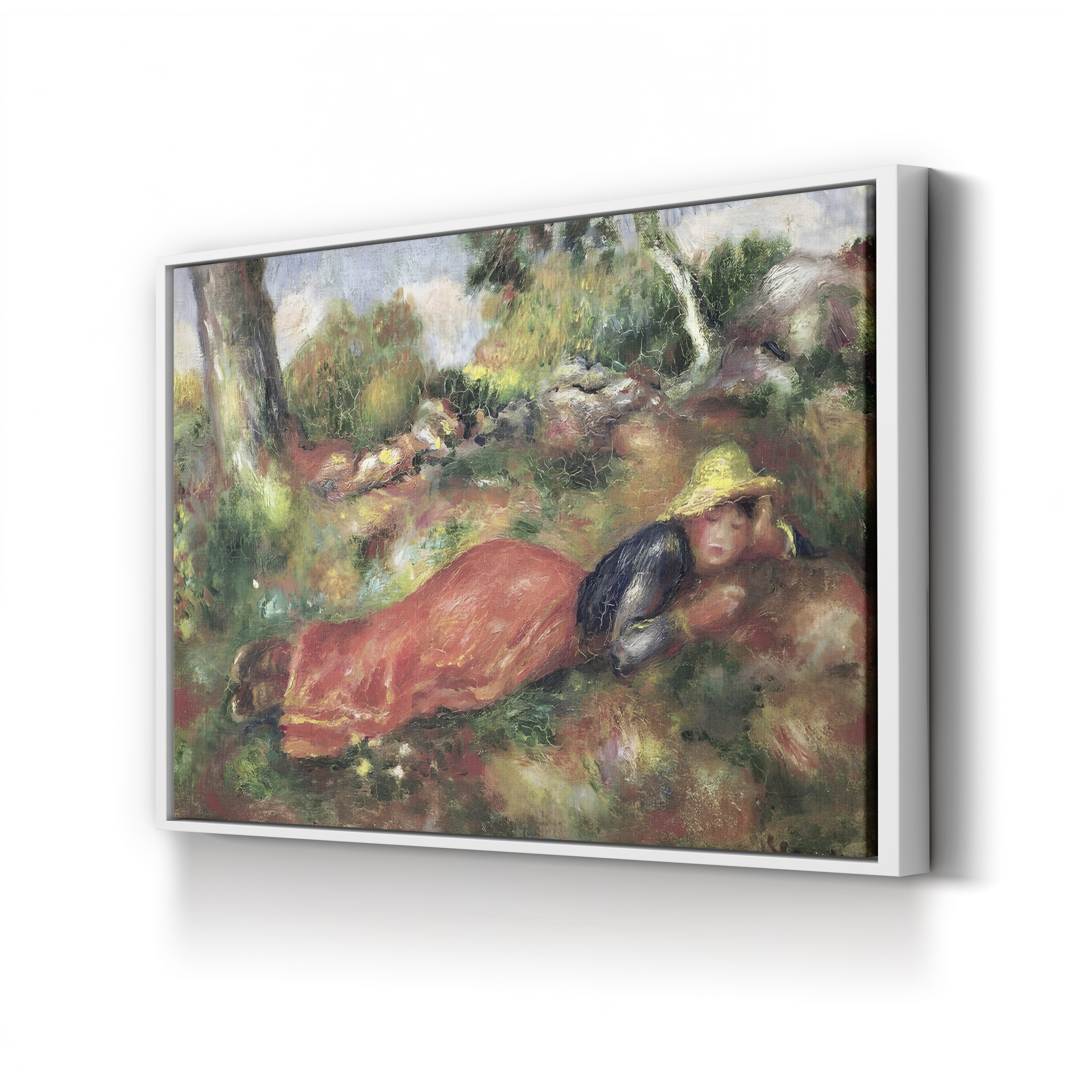 Young Girl Sleeping on the Grass – Pierre-Auguste Renoir Wall Art | Impressionist Figure Canvas Print