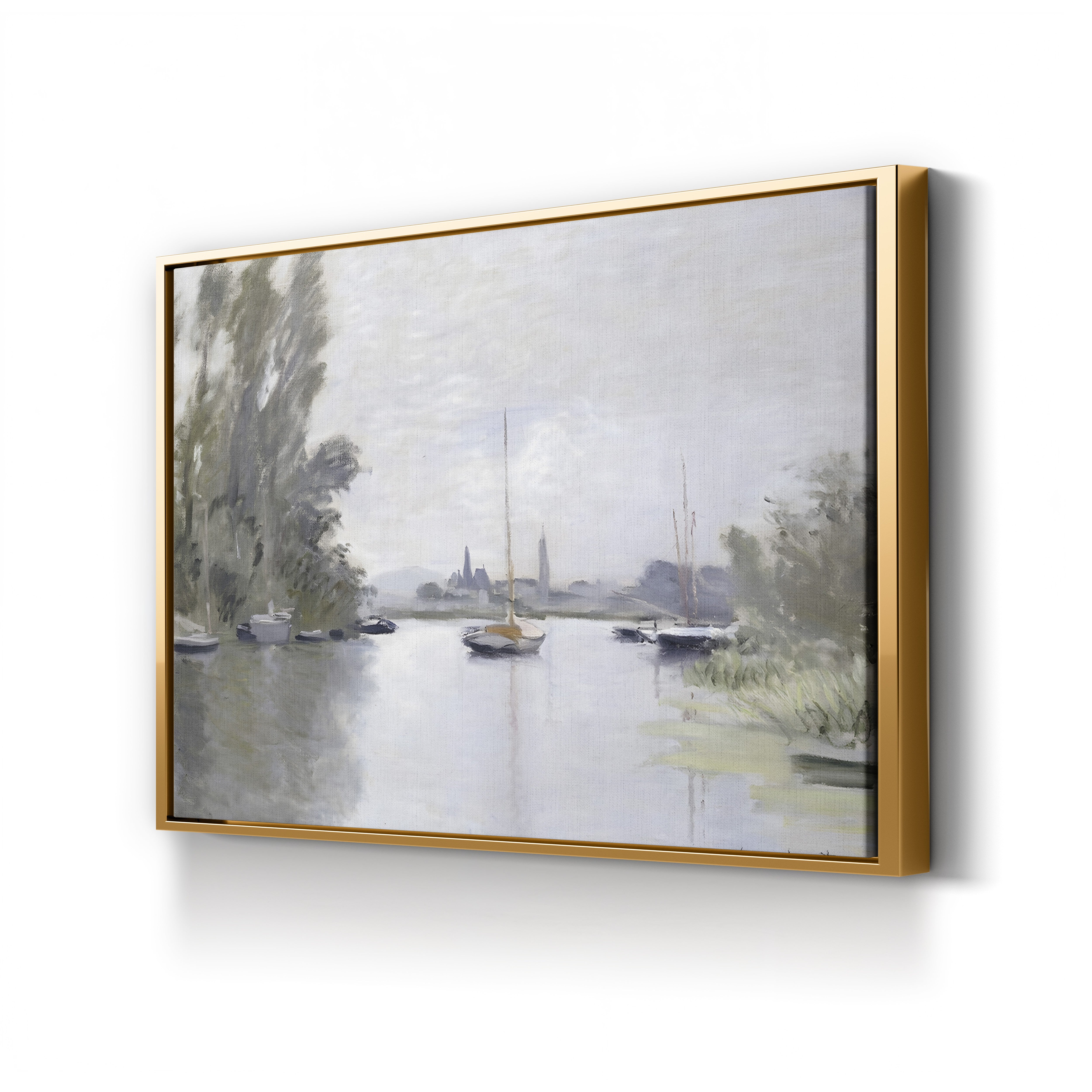 View of the Small Arm of the Seine at Argenteuil, 1872 – Claude Monet Wall Art | Early Impressionist Canvas Print