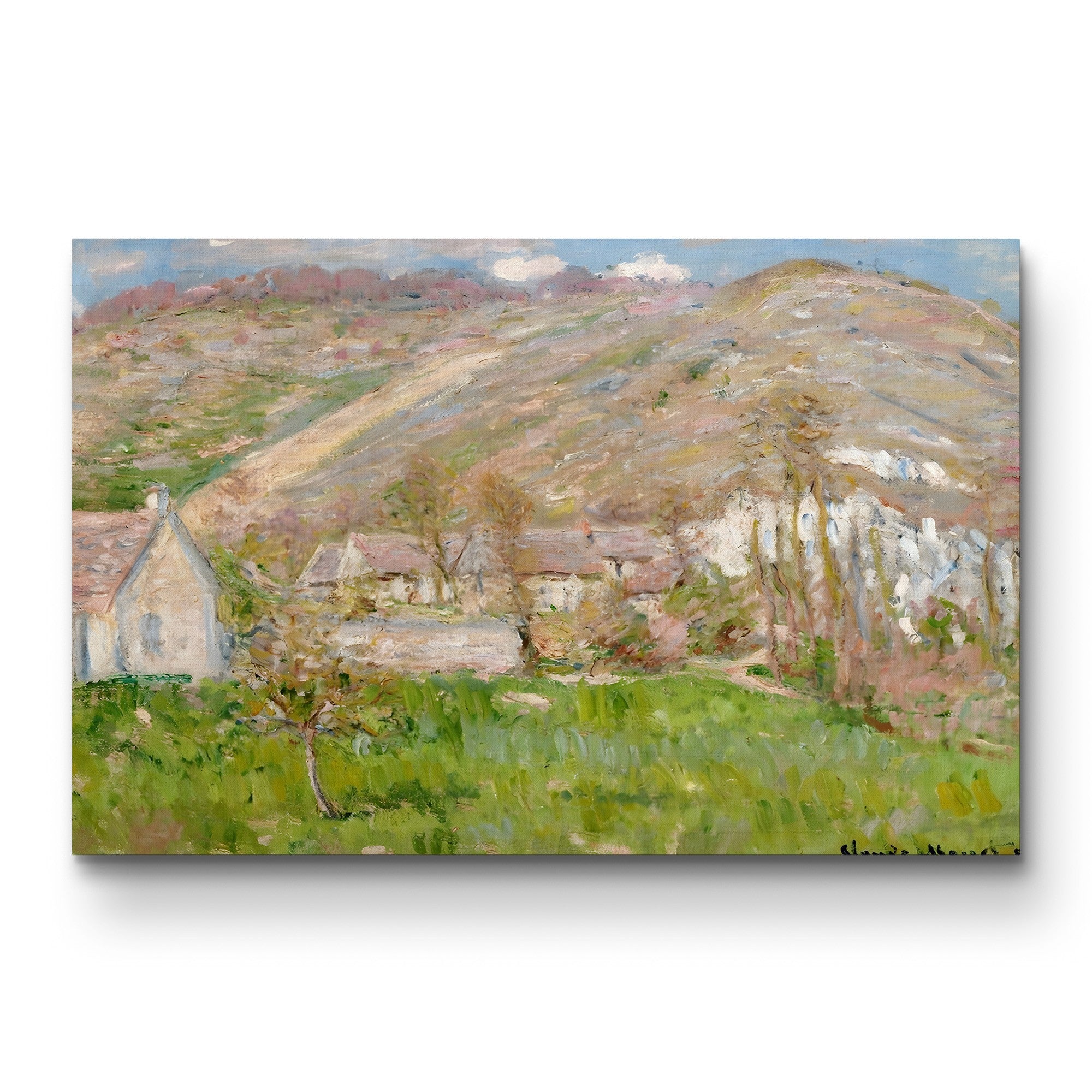 Hamlet on the Cliffs near Giverny, 1883 – Claude Monet Wall Art | Impressionist Landscape Canvas Print