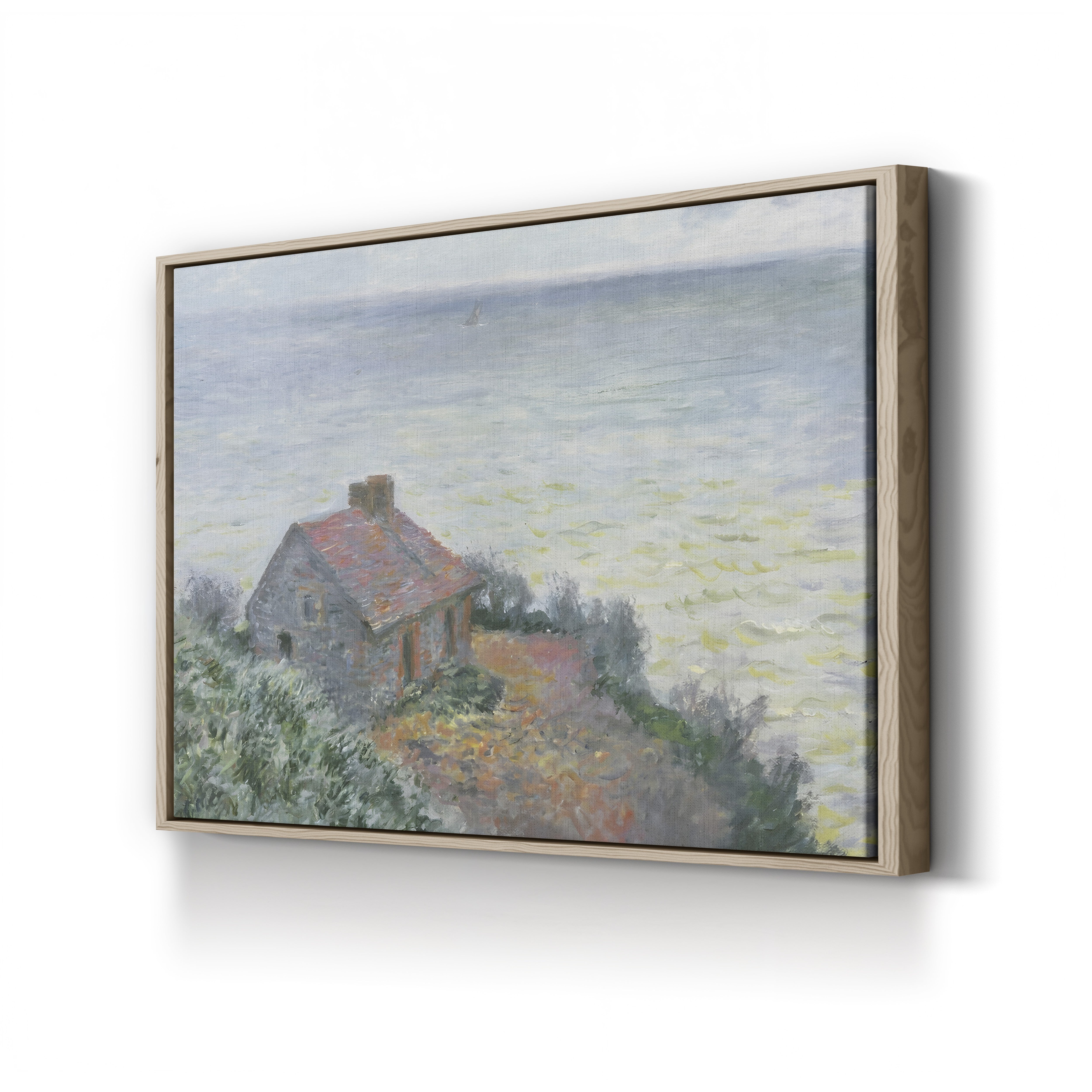 Customs Post at Dieppe, 1882 – Claude Monet Wall Art | Impressionist Normandy Clifftop Canvas Print