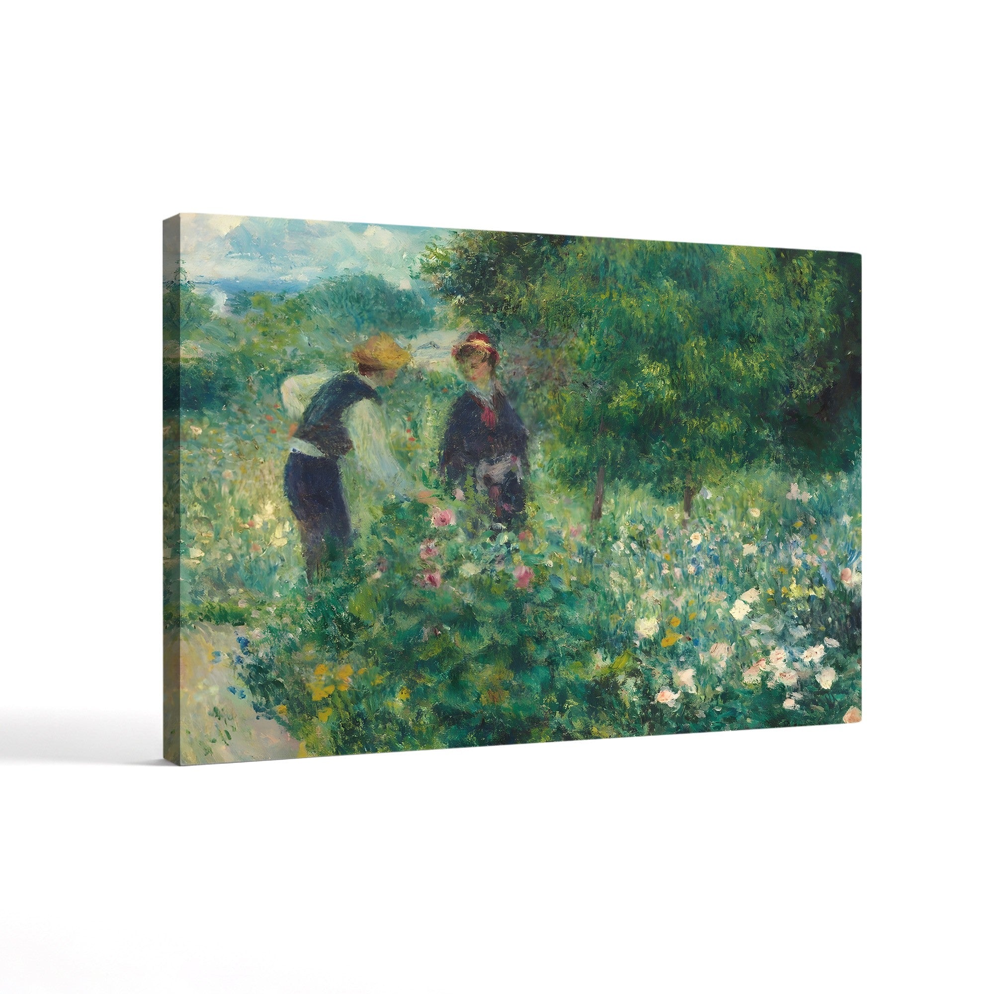 Picking Flowers, 1875 – Renoir Wall Art | Impressionist Pastoral Canvas