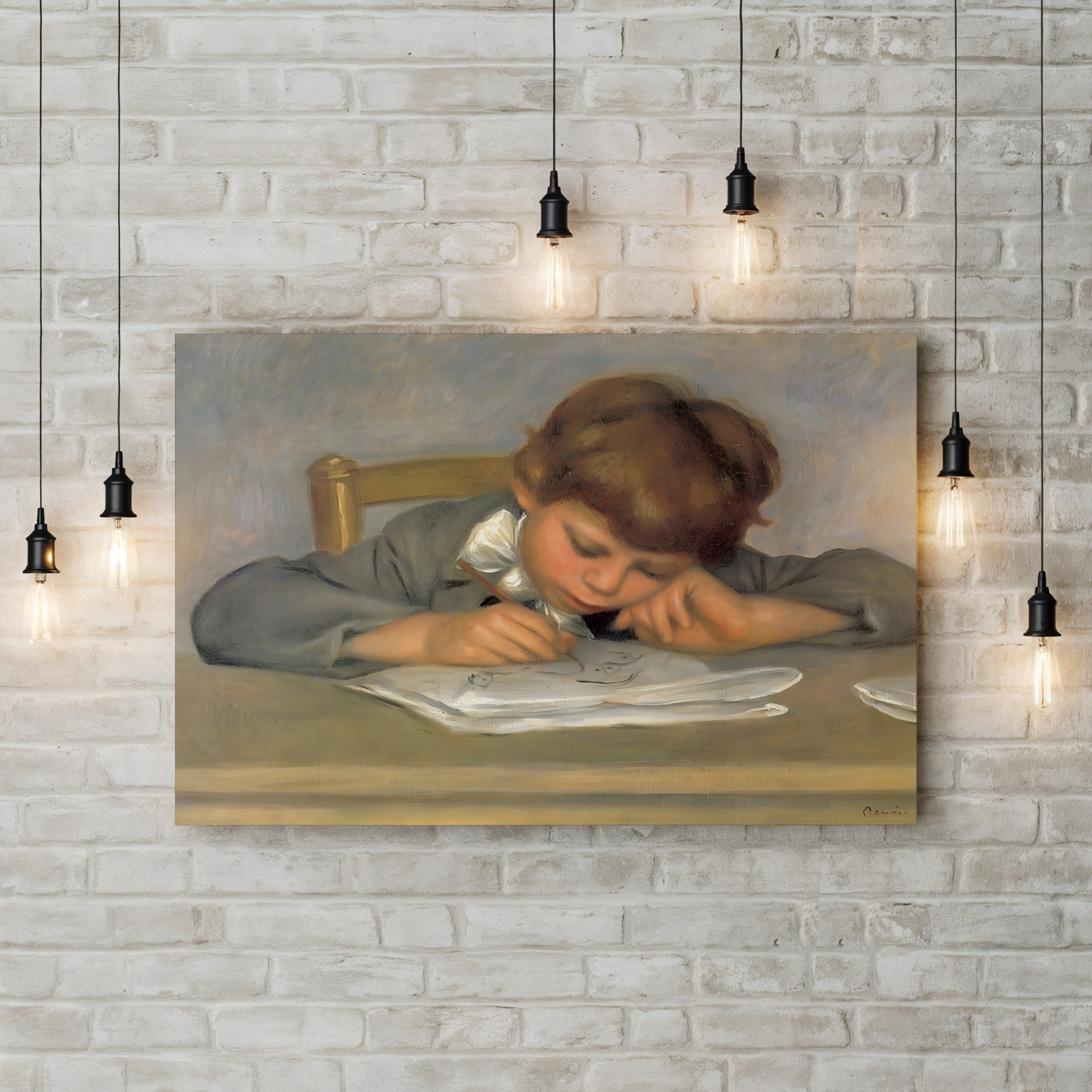 The Artist's Son Jean Drawing – Pierre-Auguste Renoir Wall Art | Impressionist Portrait Canvas Print