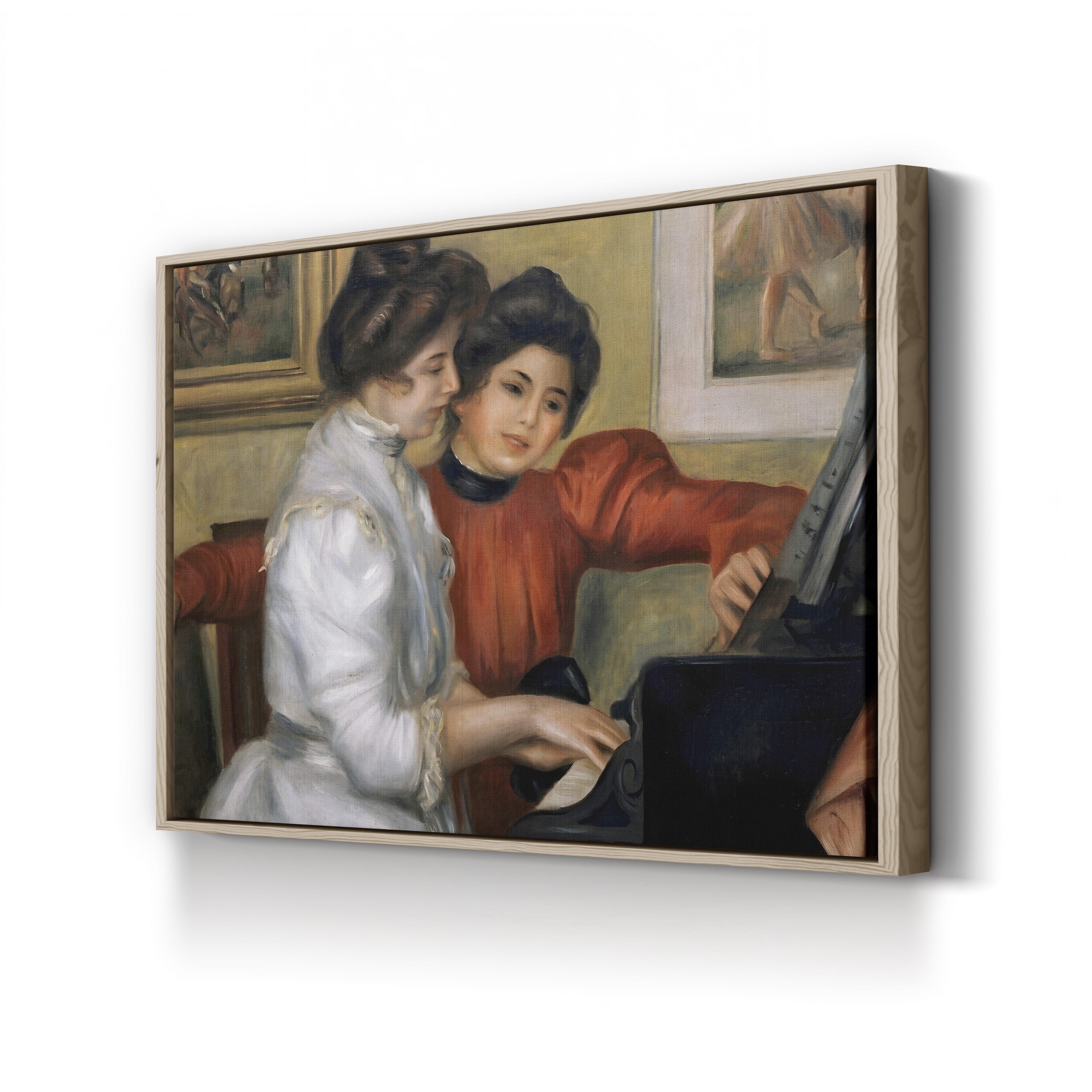 Yvonne and Christine Lerolle at the Piano, c.1897 – Pierre-Auguste Renoir Wall Art | Impressionist Interior Canvas Print