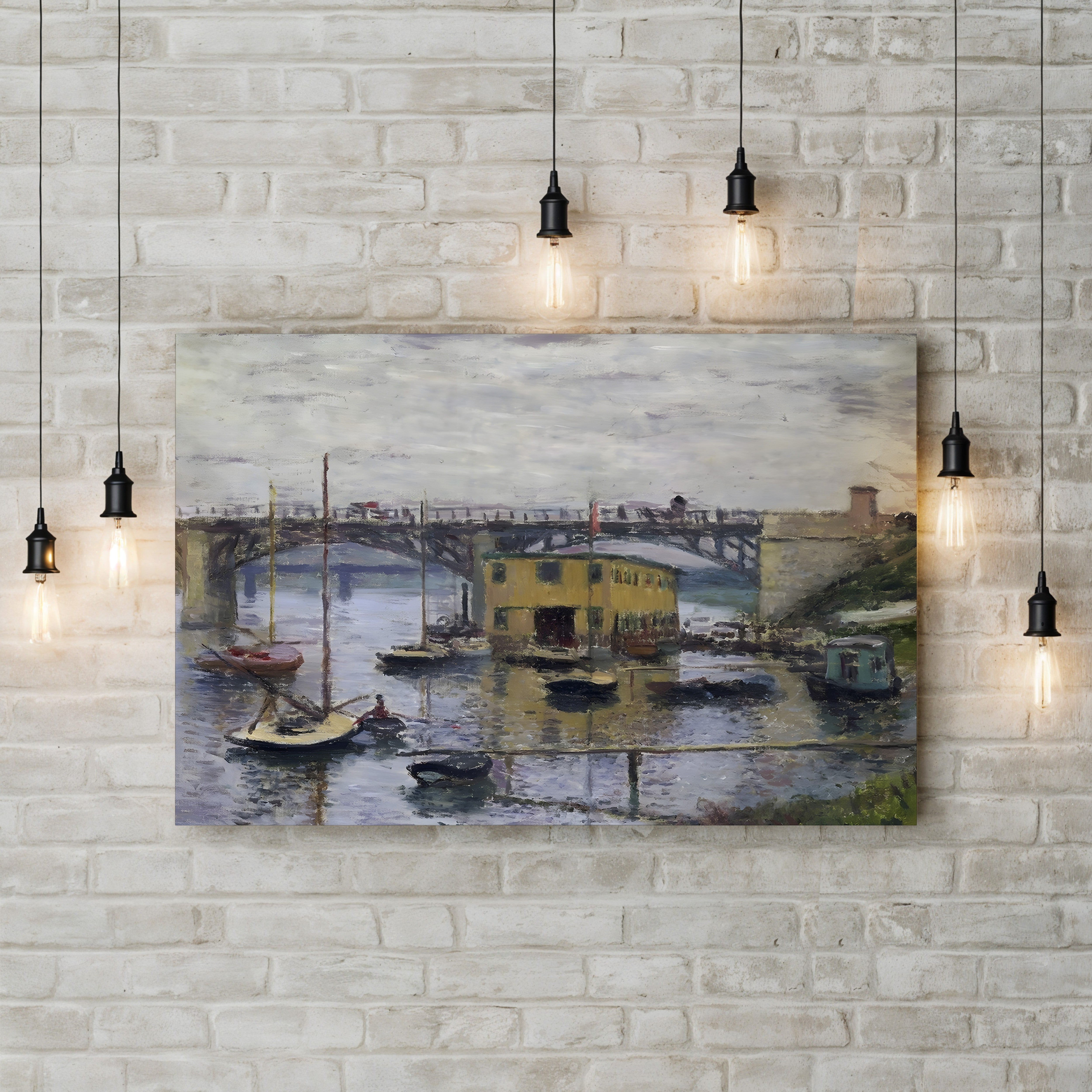 The Bridge at Argenteuil on a Gray Day – Claude Monet Wall Art | Impressionist Canvas Print