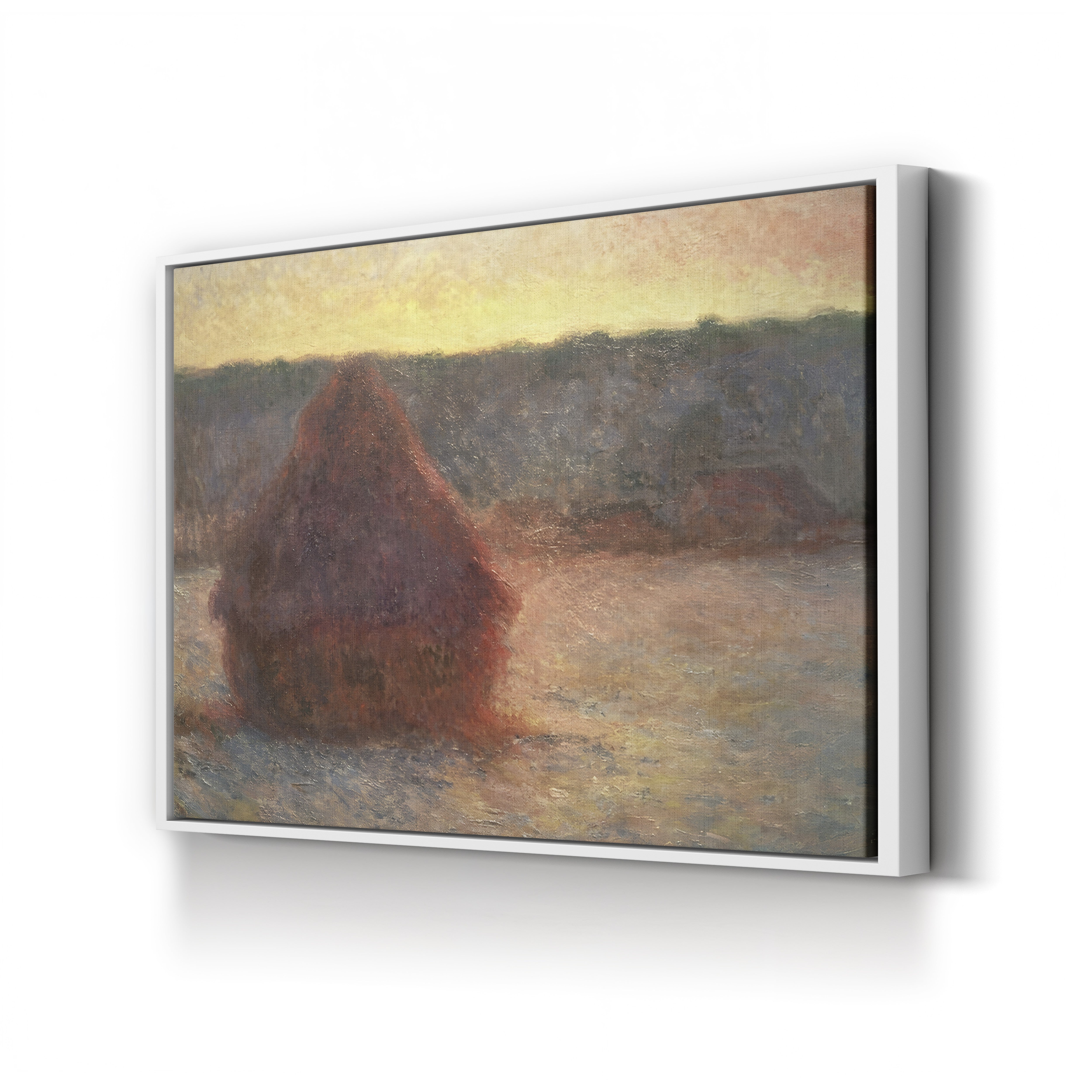 Haystacks at Sunset, Frosty Weather, 1891 – Claude Monet Wall Art | Impressionist Series Canvas Print