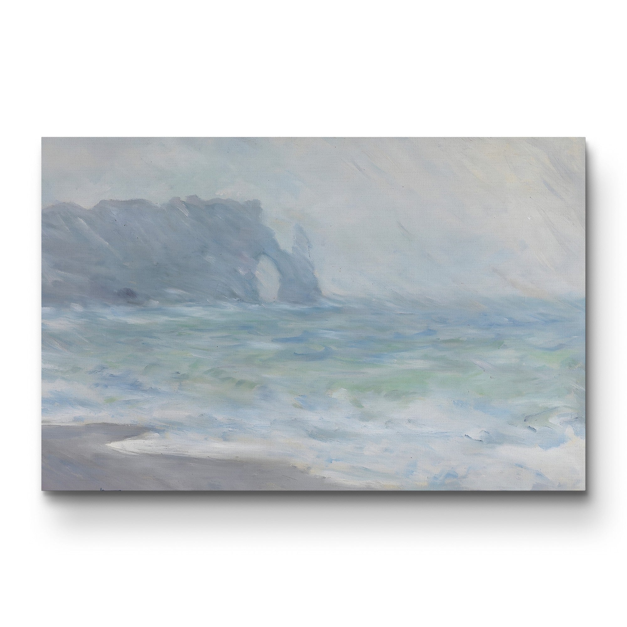 Étretat in the Rain, 1886 – Claude Monet Wall Art | Atmospheric Impressionist Normandy Cliff Canvas Print