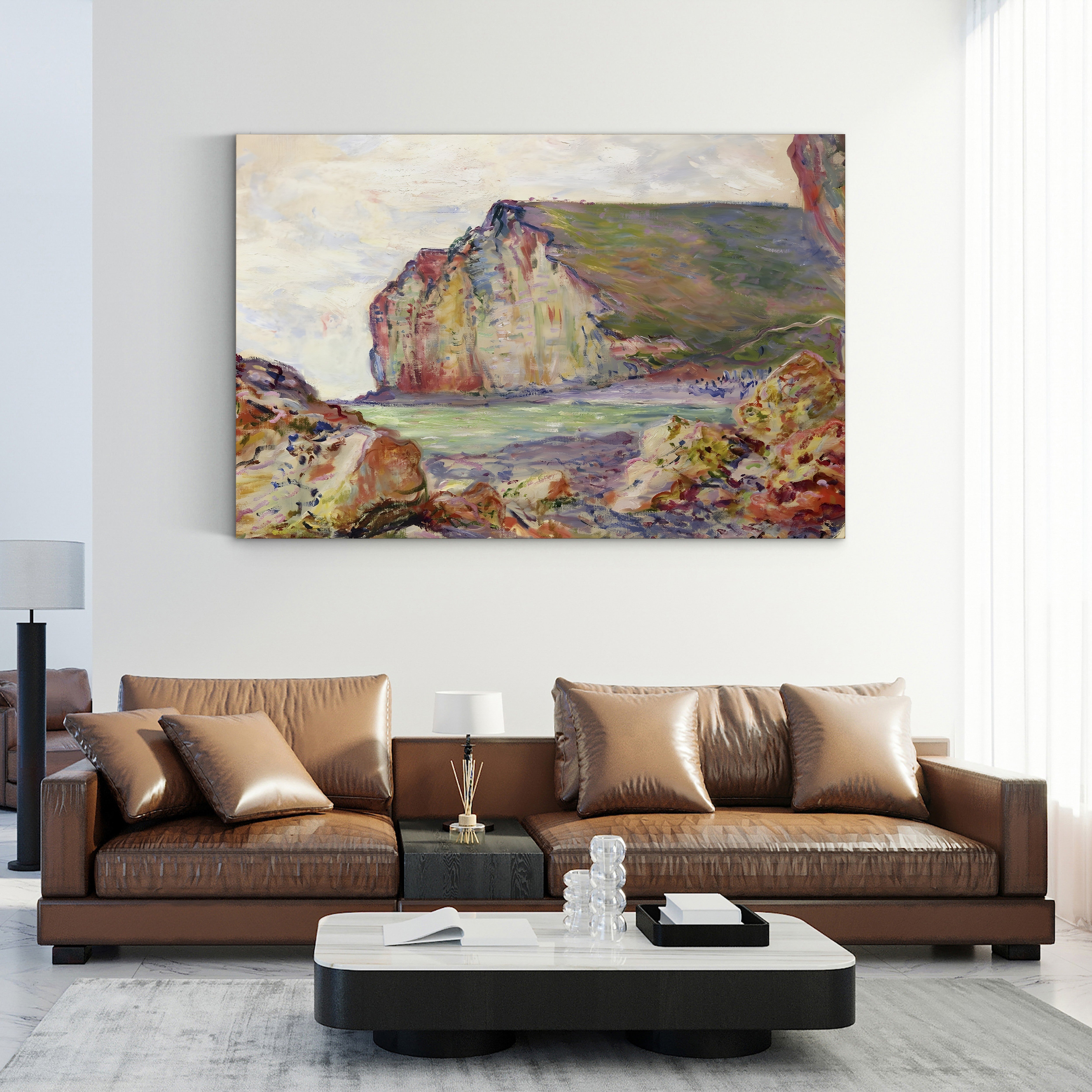 Falaises des Petites-Dalles – Claude Monet Wall Art | Impressionist Normandy Coastal Cliff Print