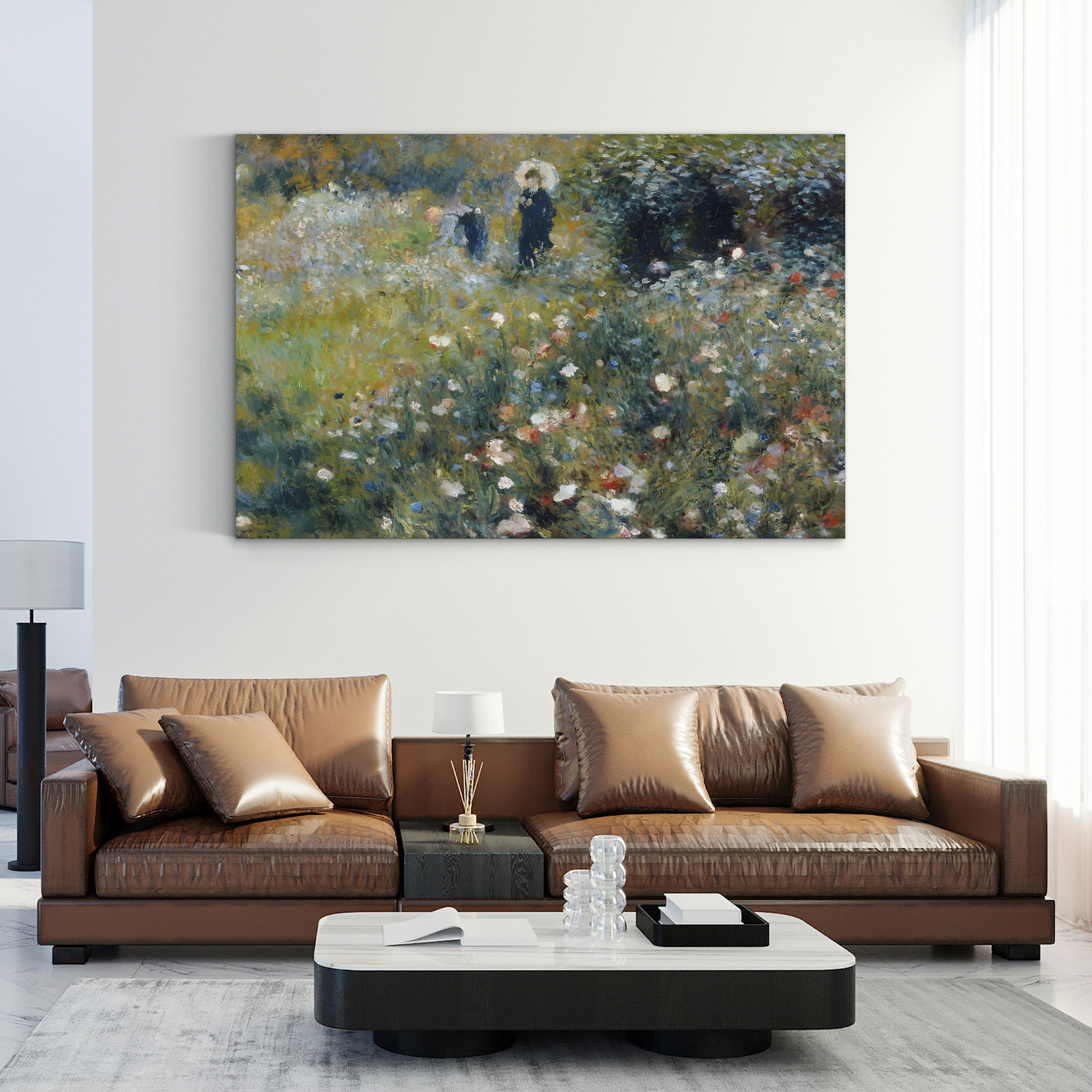 Woman with a Parasol in a Garden – Pierre-Auguste Renoir Wall Art | Impressionist Garden Canvas Print