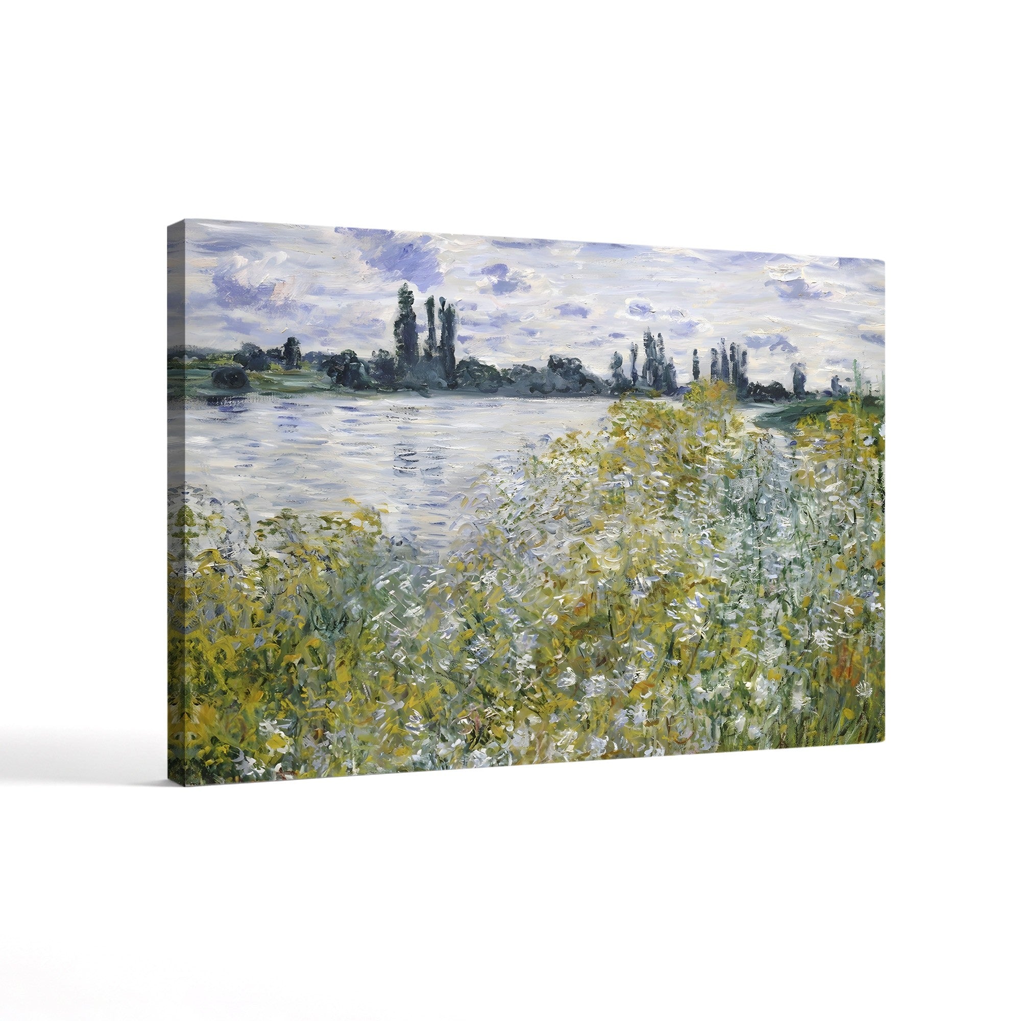 Island of Flowers near Vétheuil, 1880 – Claude Monet Wall Art | Impressionist River Landscape Canvas Print