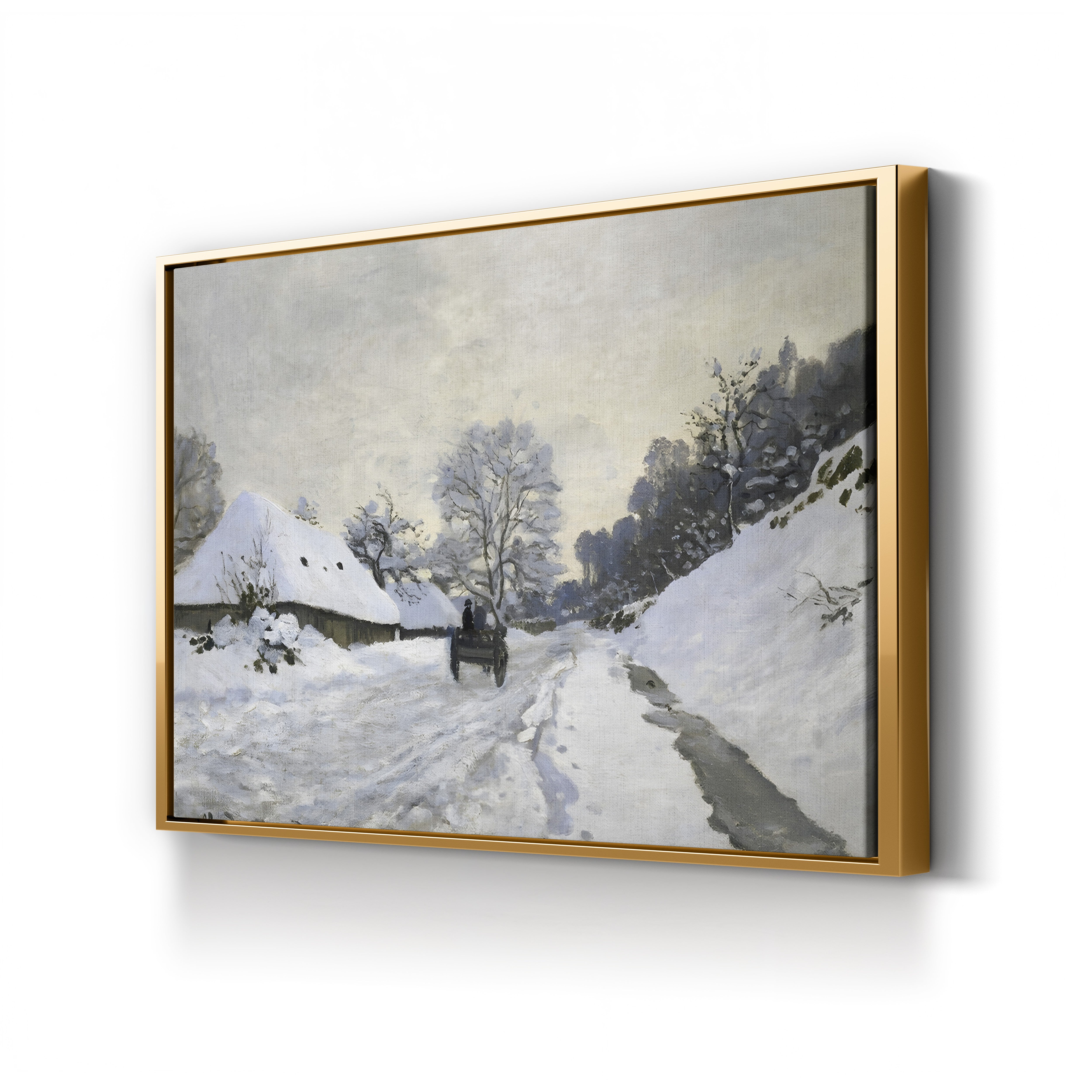 The Cart, Snow-Covered Road at Honfleur (La Charrette. Route sous la neige à Honfleur), 1867 by Claude Monet