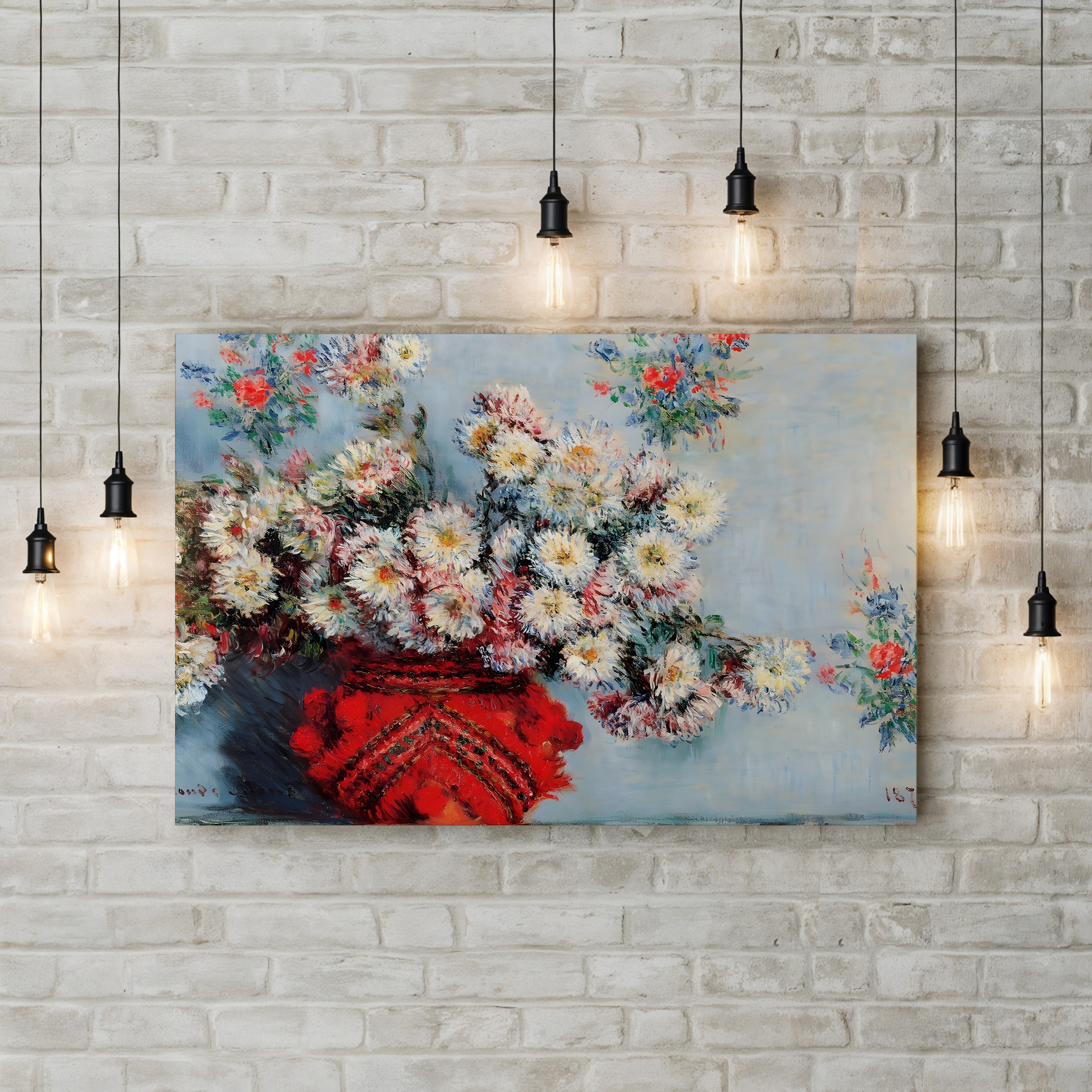 Chrysanthemums, 1878 – Claude Monet Wall Art | Musée d'Orsay Impressionist Floral Canvas Print