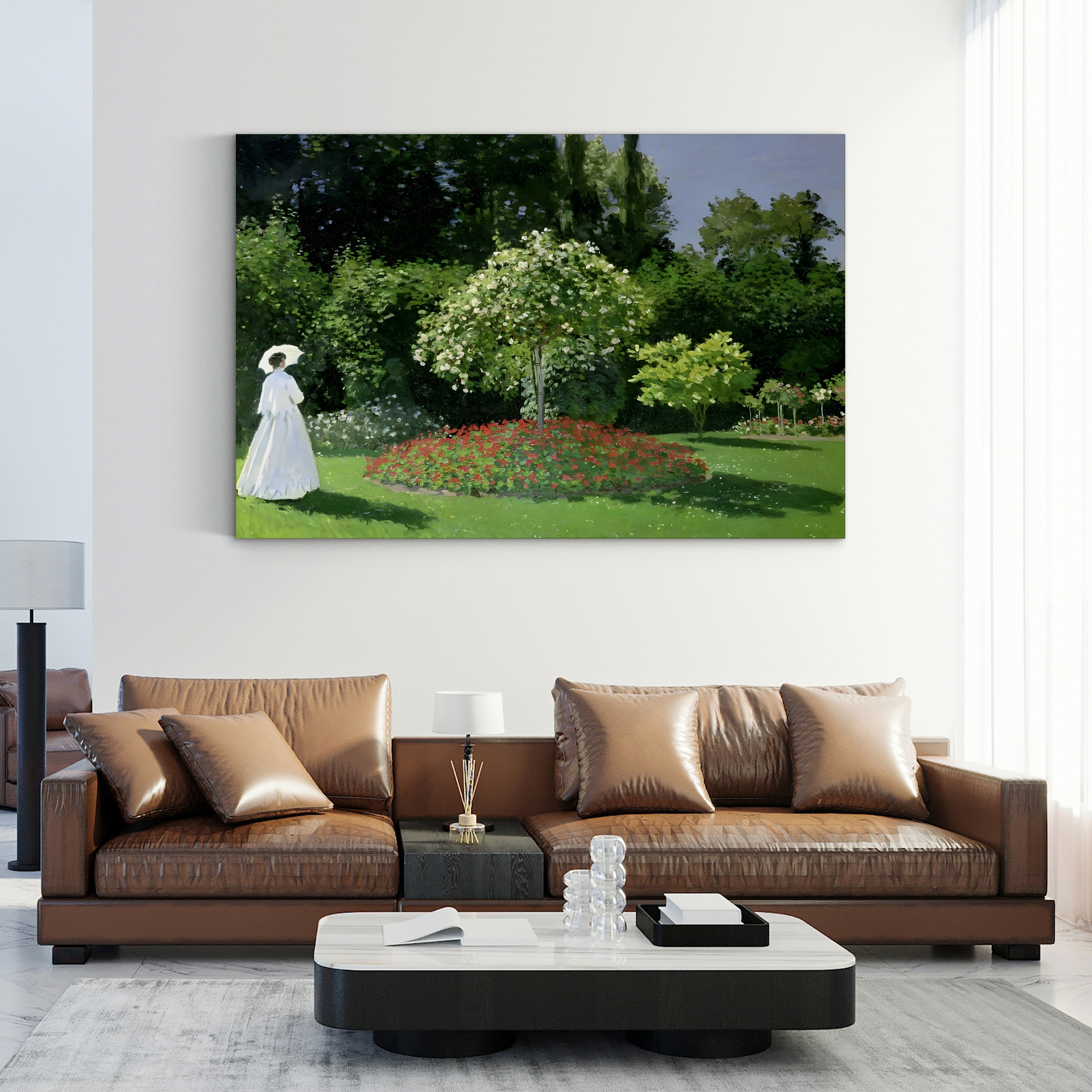Jeanne-Marie Lecadre in the Garden, 1866 – Claude Monet Wall Art | Impressionist Garden Figure Canvas Print