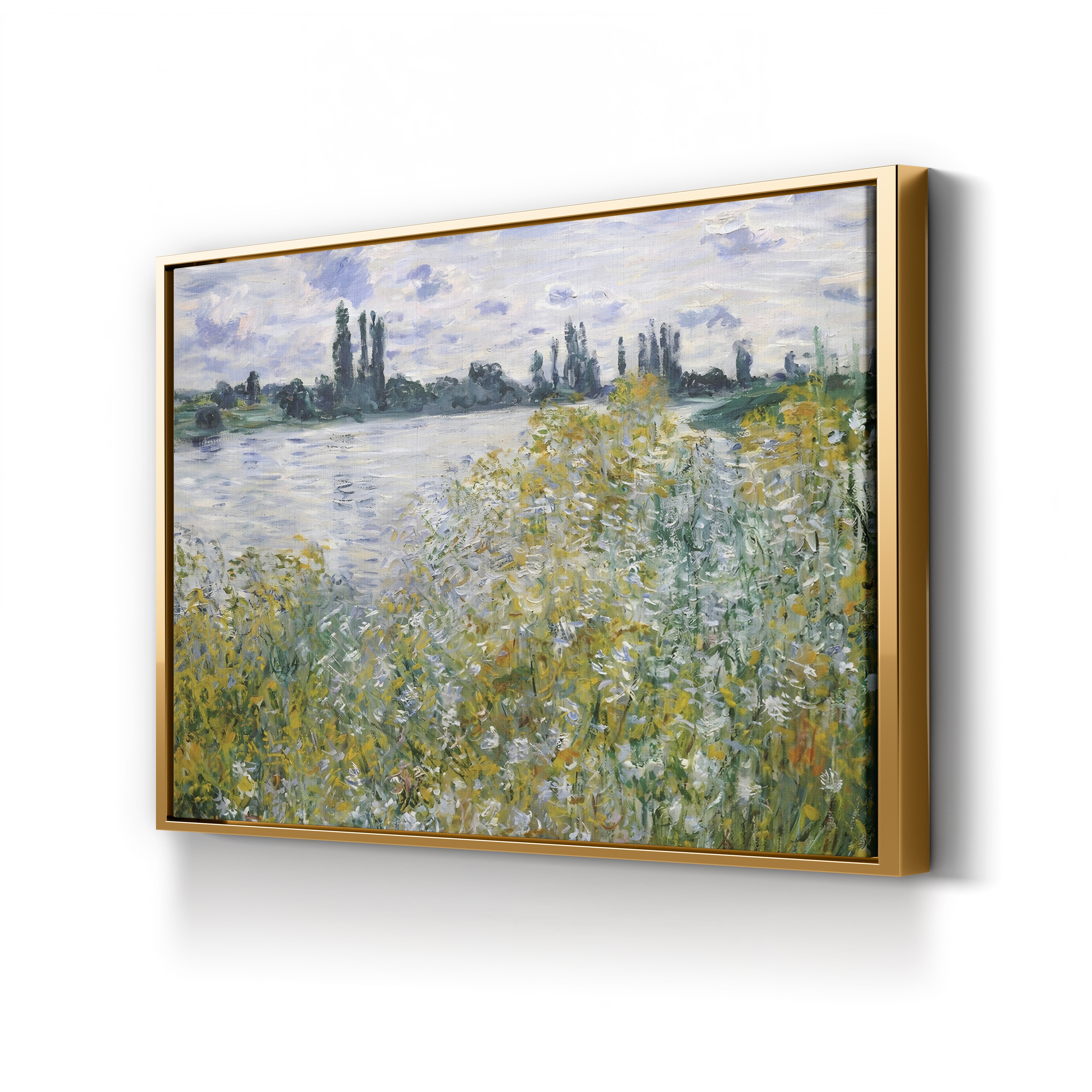 Île aux Fleurs near Vétheuil – Claude Monet Wall Art | Impressionist River Landscape Canvas Print